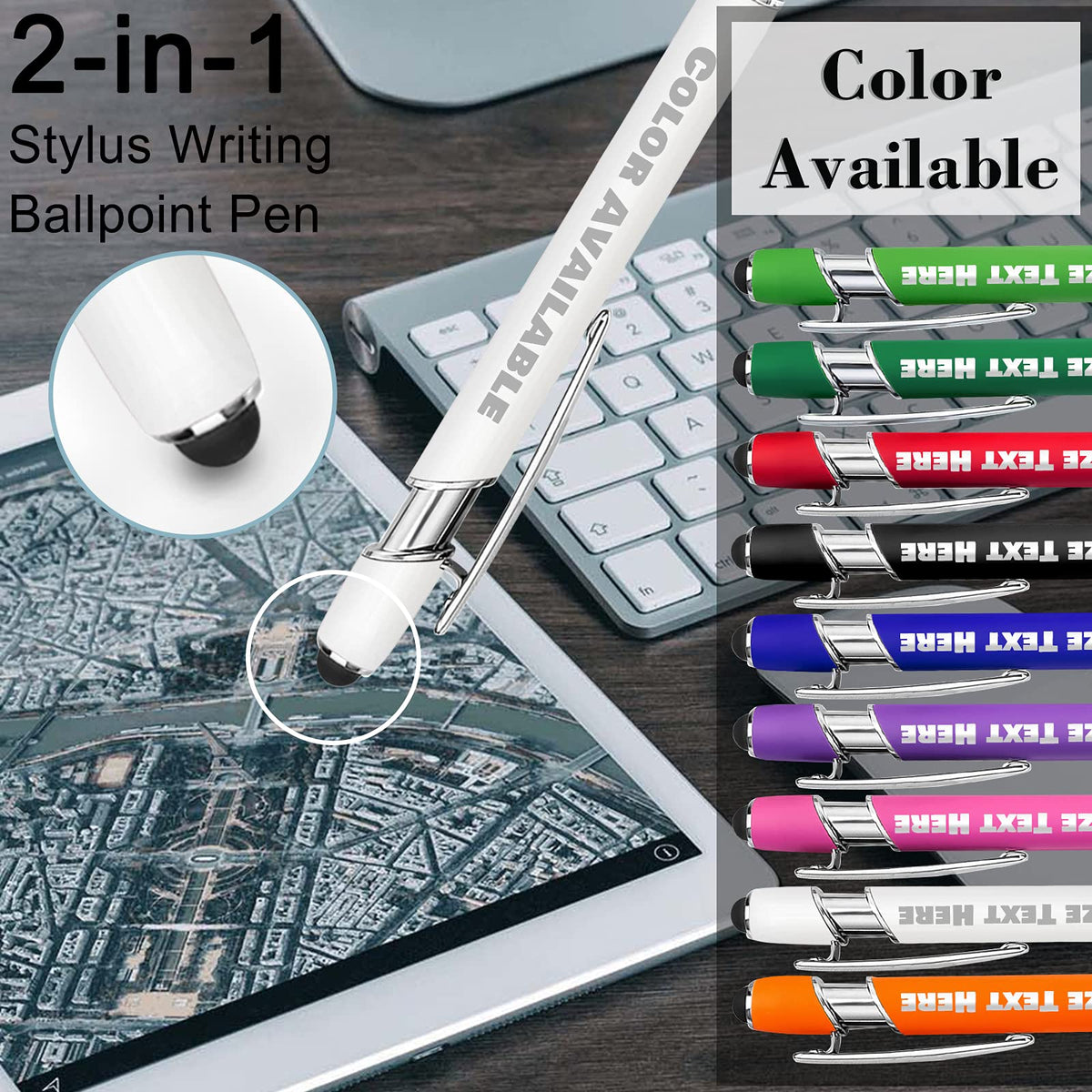 Up to 500 Personalized Pens Bulk Custom Ballpoint Pens with Business Name Message Logo, Customized