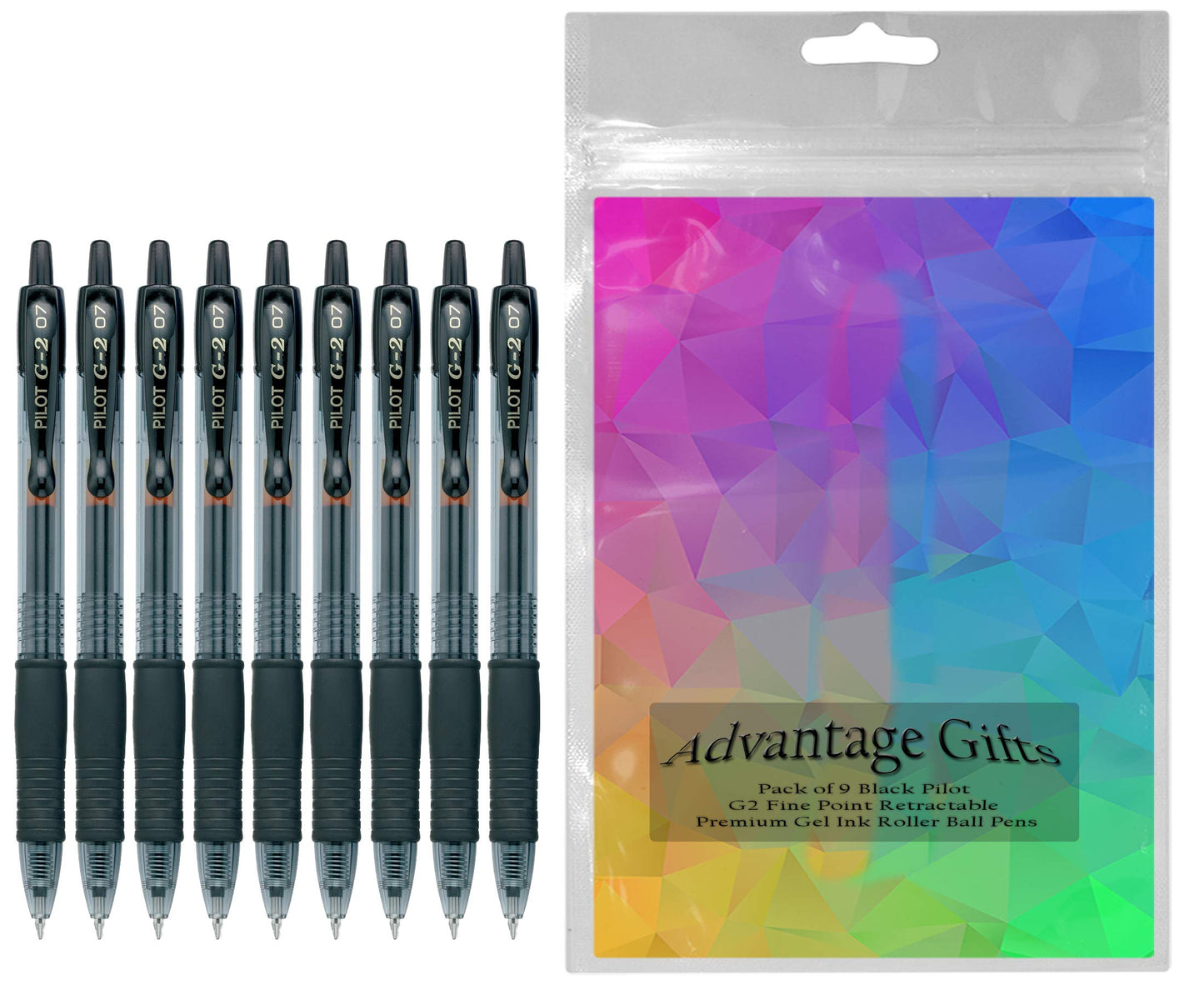 Advantage Gifts G2 Retractable Premium Gel Ink Roller Ball Pens Fine Point Fine Point (.7mm) Black