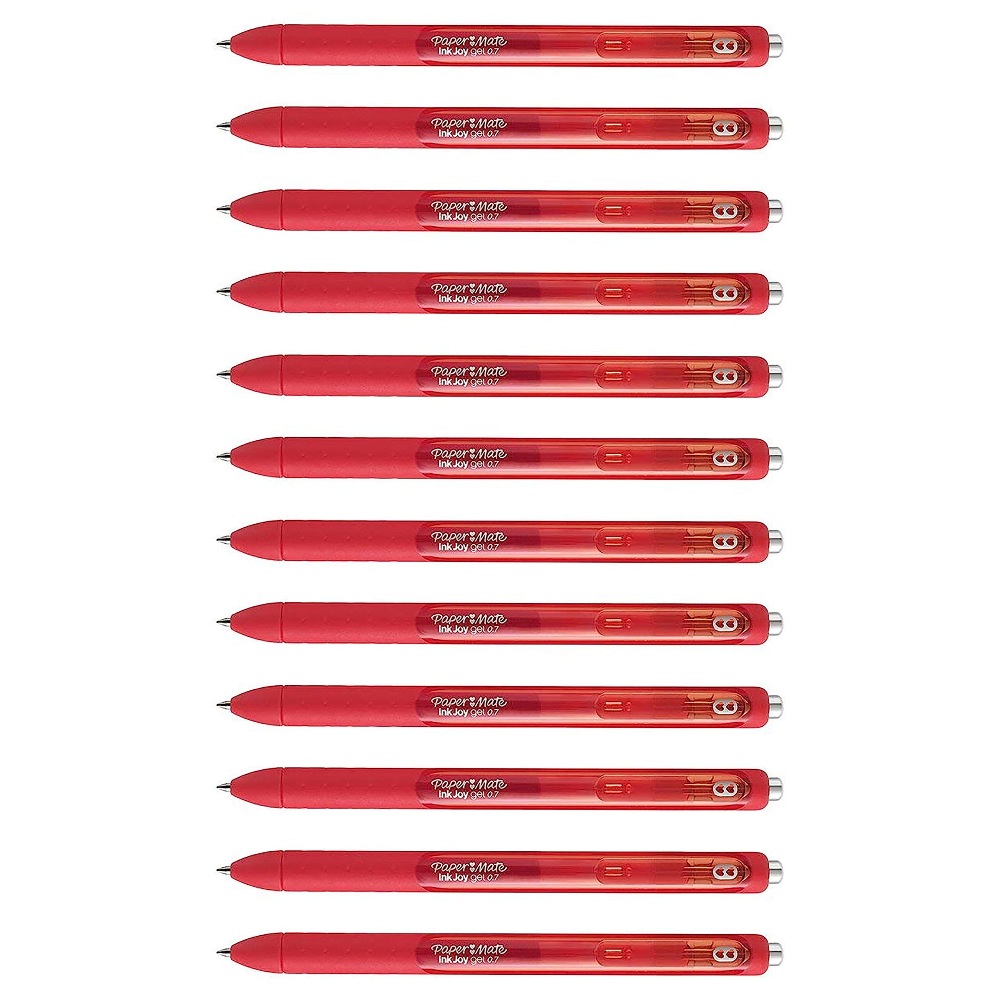 Paper Mate InkJoy Gel Pens | Medium Point (0.7mm) | Red Ink | 12 Count