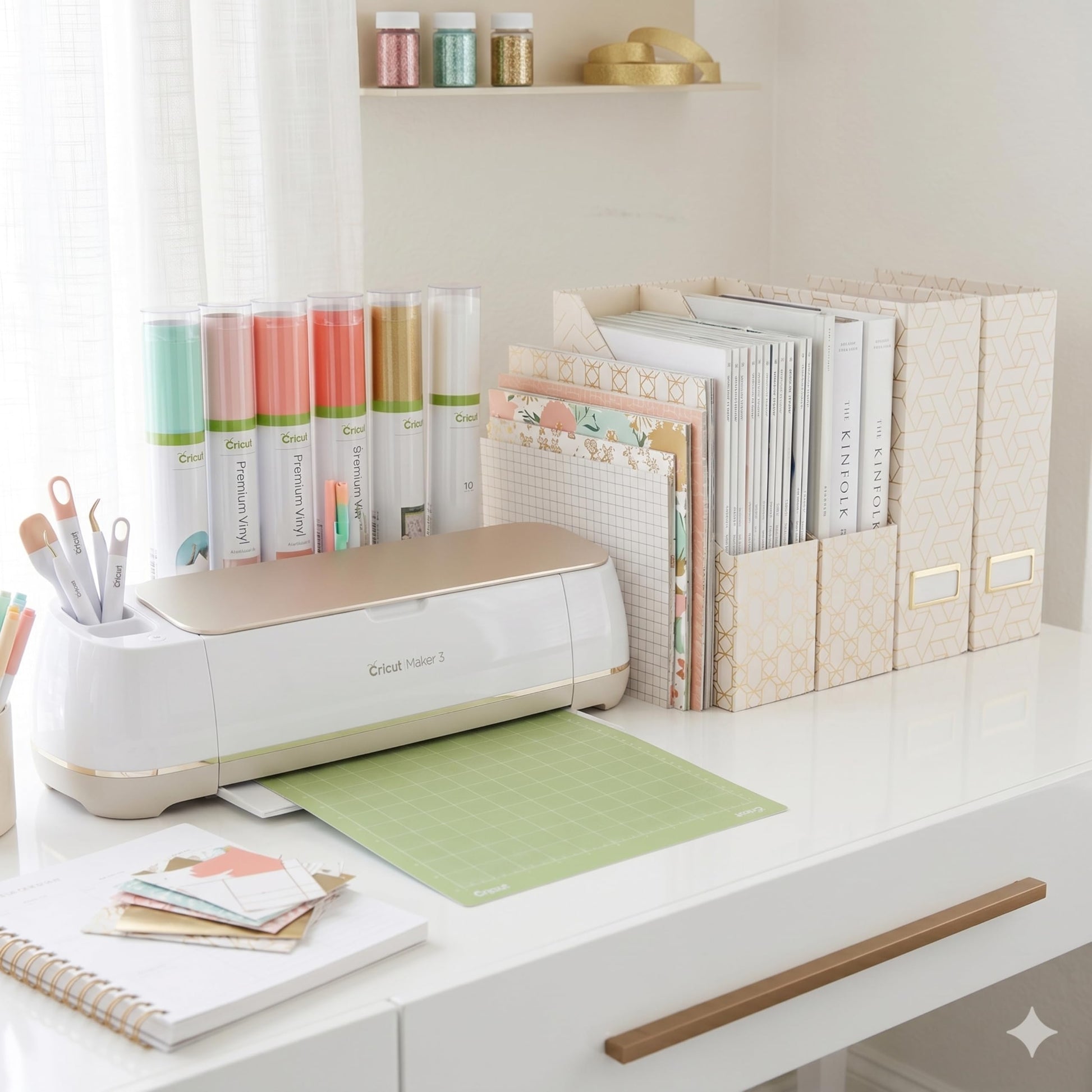 BLU MONACO | Cardboard Magazine File Holder Set of 4 | Vertical Magazine File Holder for Desk and