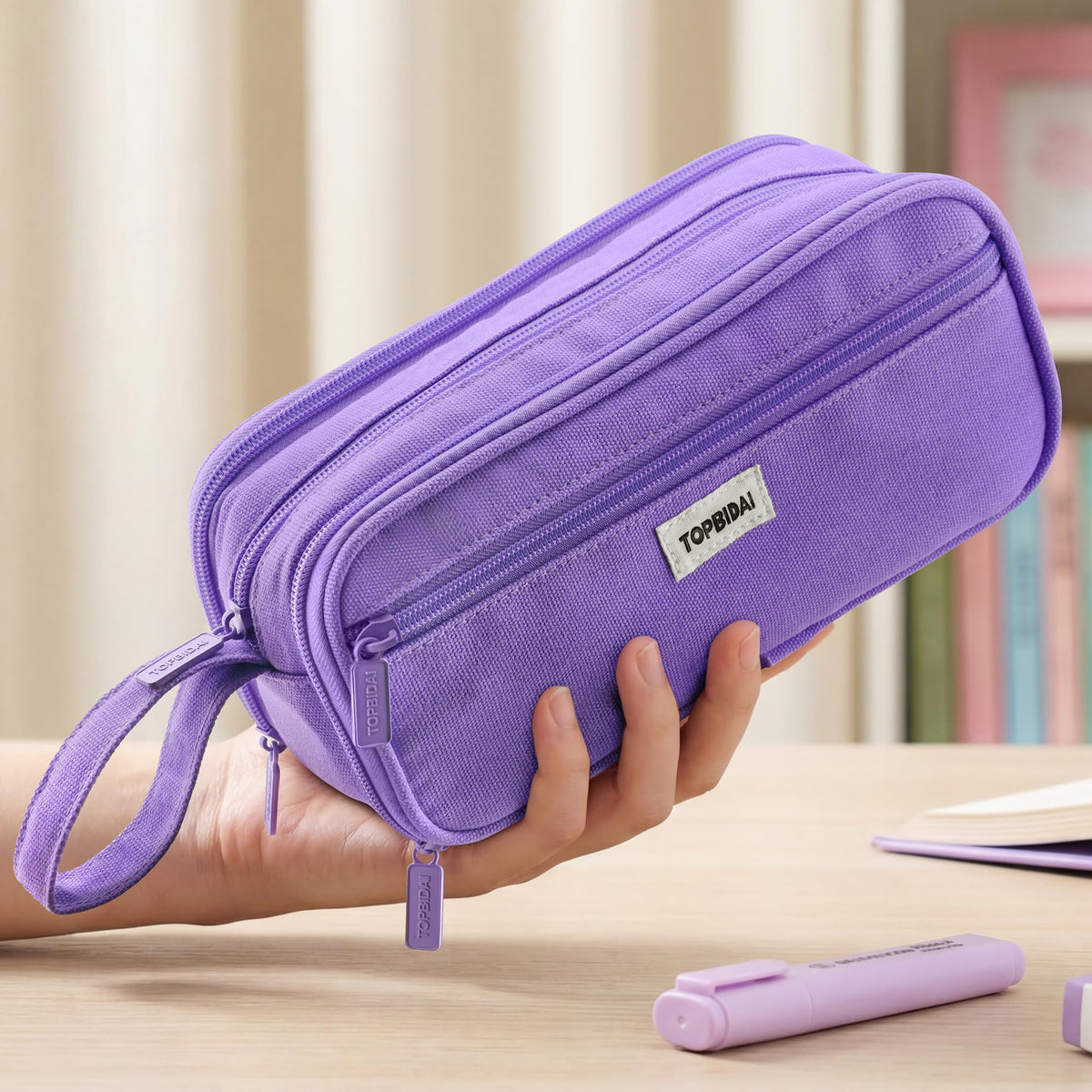 TOPBIDAI Large Pencil Case Pouch for Girls Boy Women Men Adults