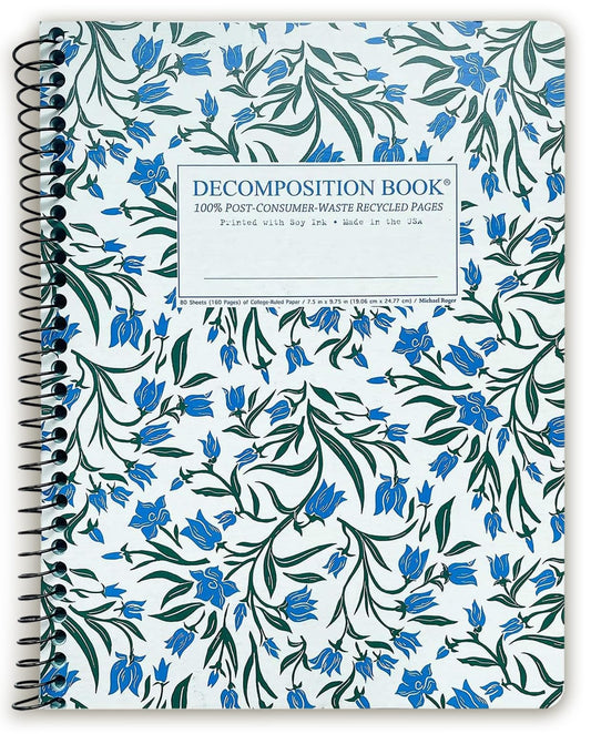 Decomposition Bluebells College Ruled Spiral Notebooks – 9.75 x 7.5 Journal with 160 Lined Pages
