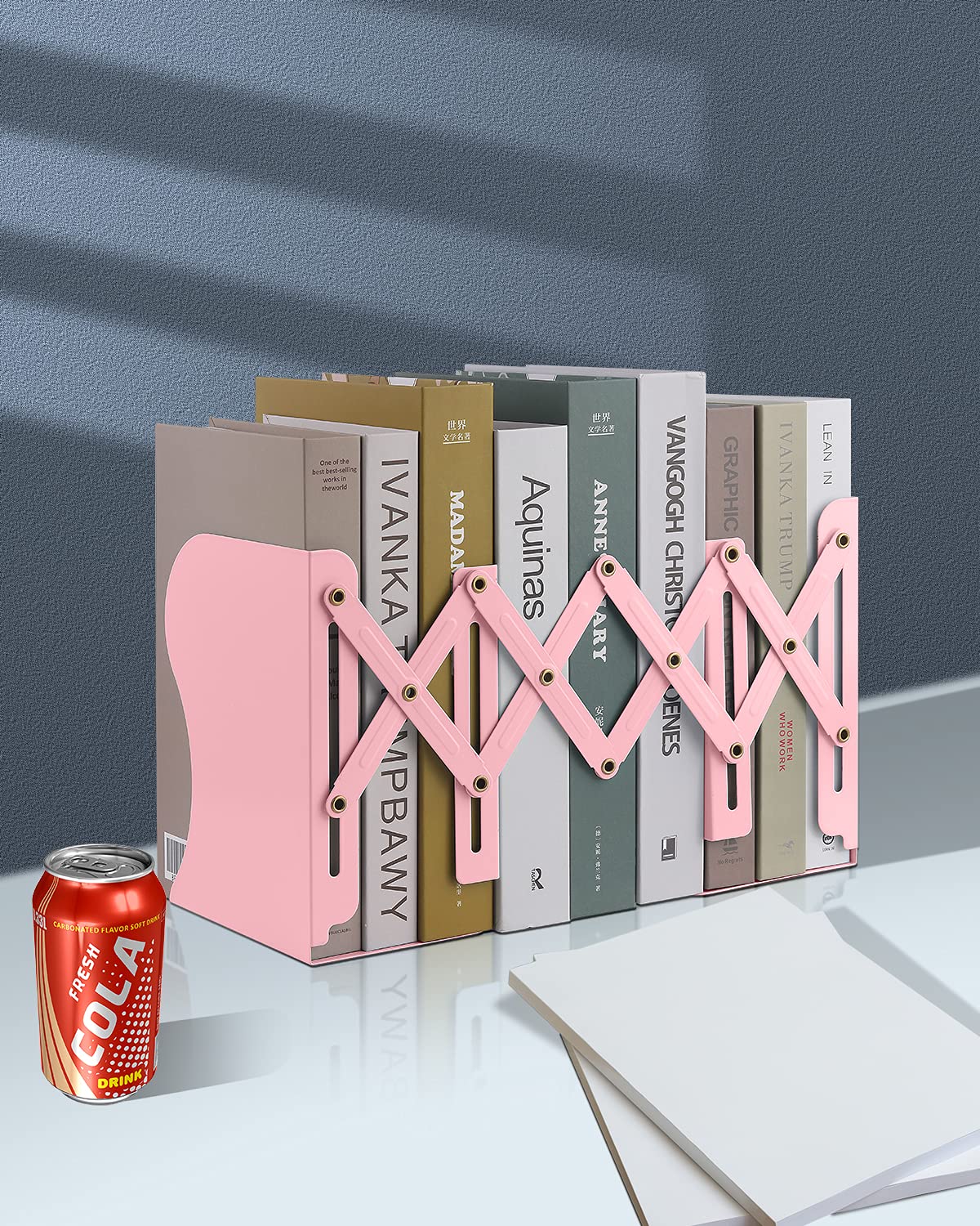 MSDADA Adjustable Bookends, Book Ends for Heavy Books, Expandable Book Organizer for Desk, Shelf