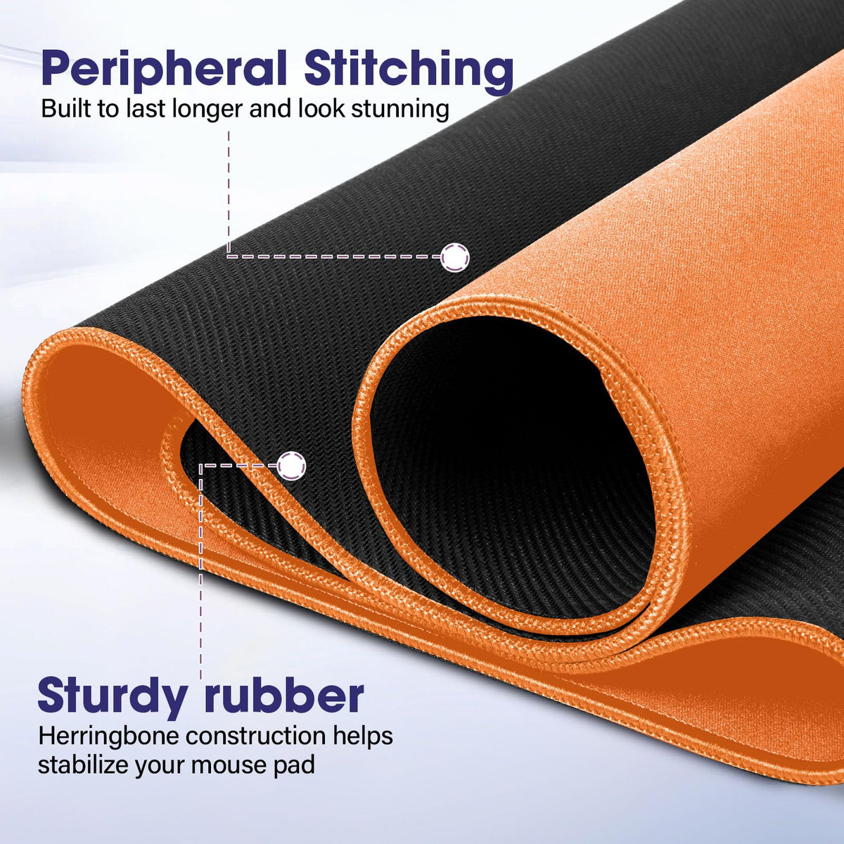 31.5" x 15.7" Waterproof Fabric Keyboard Mat, Rubber Anti-Slip Base, Orange