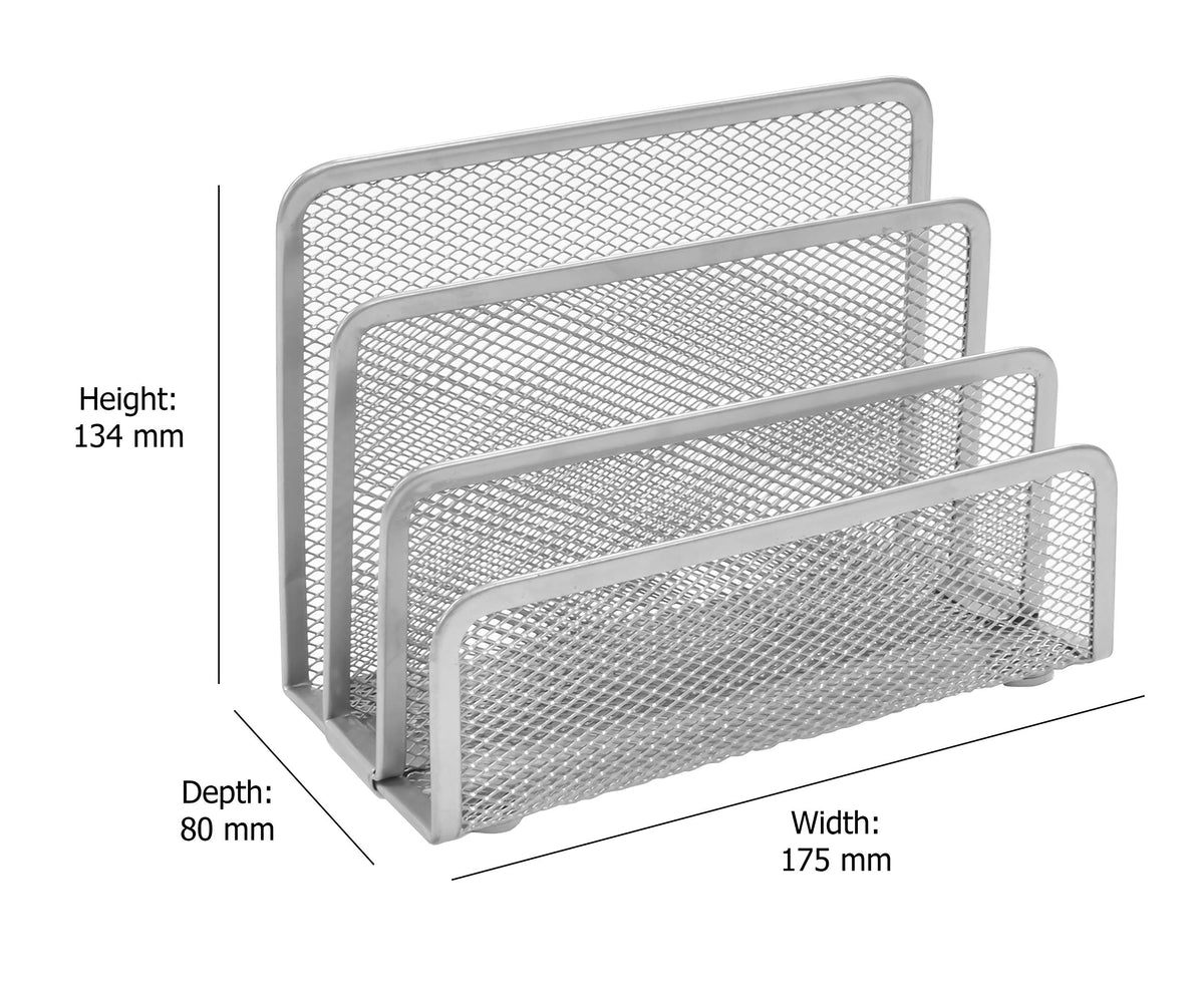 OSCO Silver Wiremesh Letter Holder | Mail Sorter | Post Rack | Envelope Organiser | Document Stand