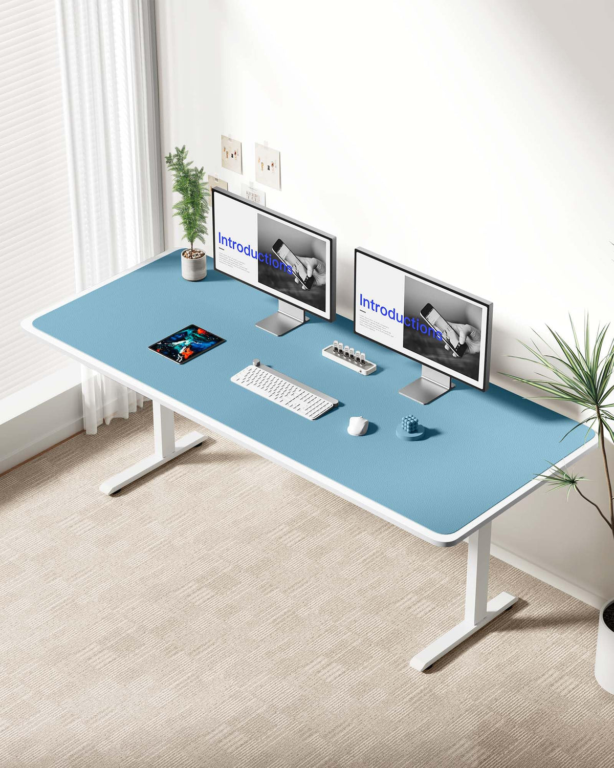 YSAGi Leather Desk Protector, Office Mat, Large Mouse Mat, Non-Slip PU Leather Blotter, Laptop Desk