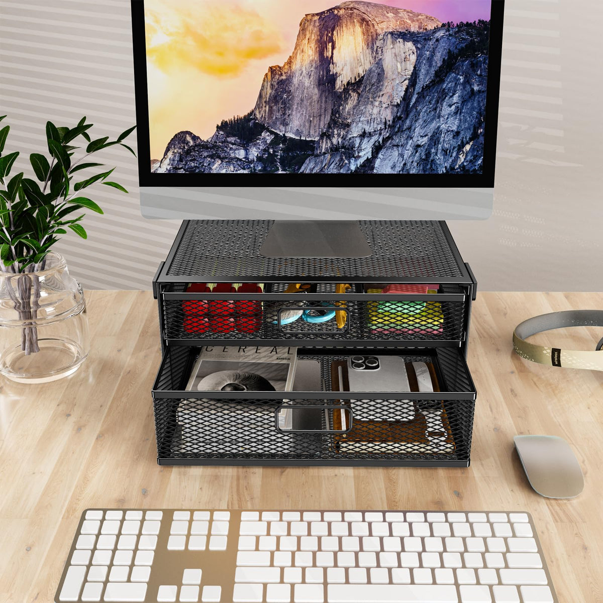 Cankm Under Desk Drawer Organizer No Drilling 2 Slide Out Drawer Under Desk Storage Drawer Clamp On