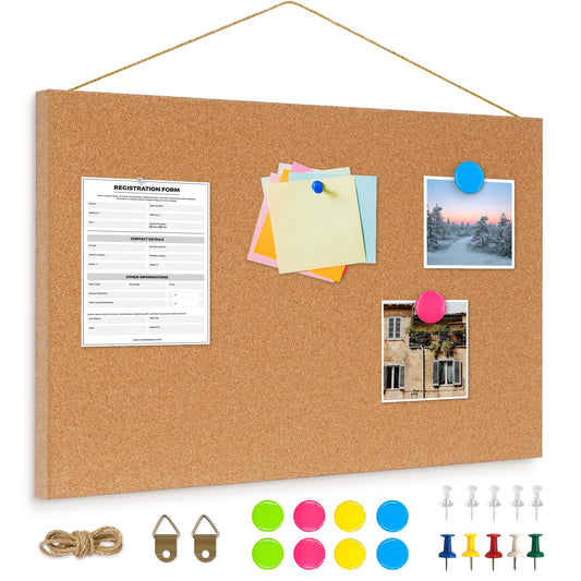 DOLLAR BOSS Magnetic Cork Board, 16" x 12" 1 PC Small Bulletin Board