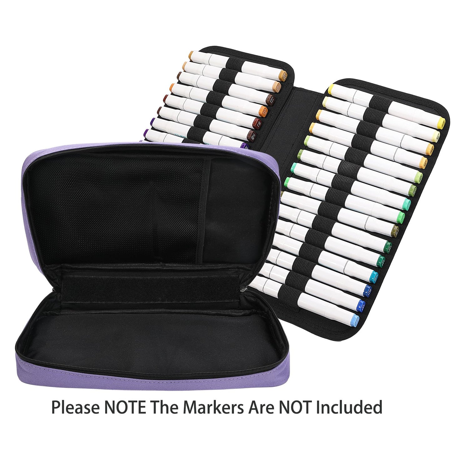 BOMKEE Large Marker Organizer - 60 Slot Case with Carrying Handle