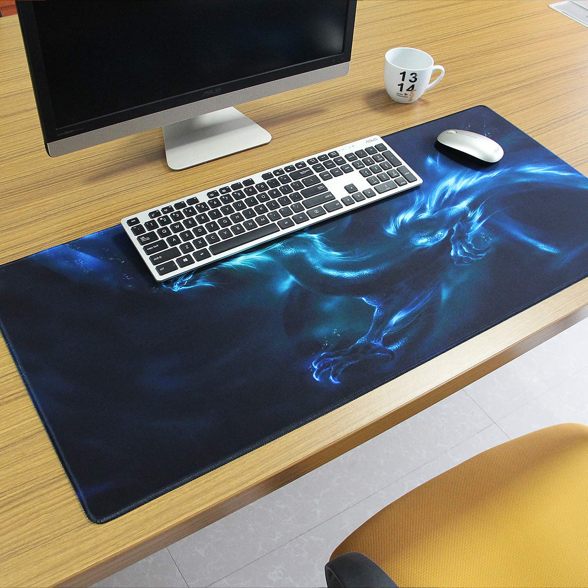 Meffort Inc Extra Large Extended Gaming Desk Mat Non-Slip Rubber Pads Stitched Edges XXL Mouse Pad