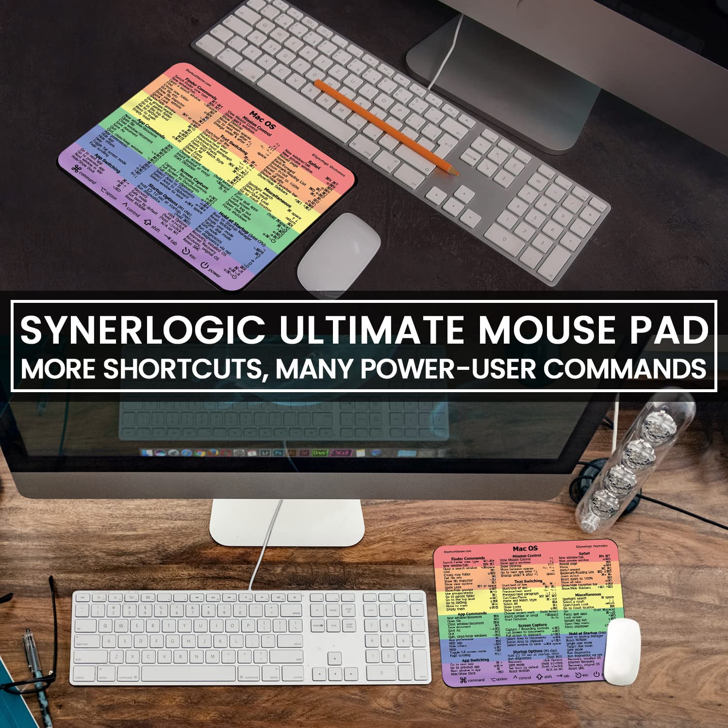Synerlogic Ultimate Mac OS Keyboard Shortcut Reference Guide v2.0 Mouse Pad - Premium Laminated