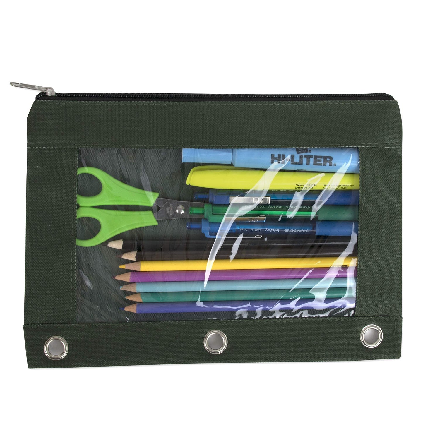 Trail maker 25 Pack Clear Pencil Pouch for 3 Ring Binder Bulk Pencil Pouch Bags for Binder with See