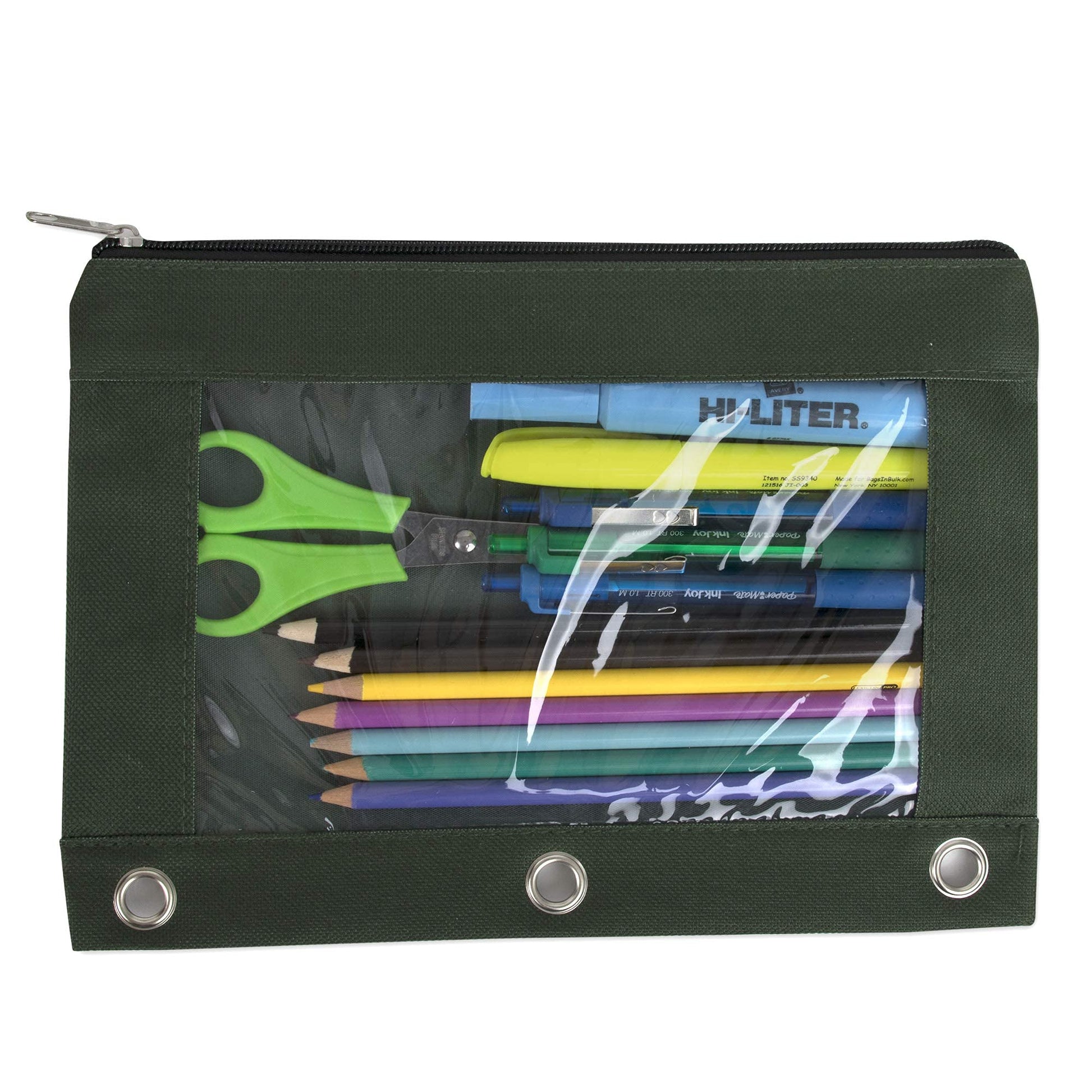 Trail maker 25 Pack Clear Pencil Pouch for 3 Ring Binder Bulk Pencil Pouch Bags for Binder with See