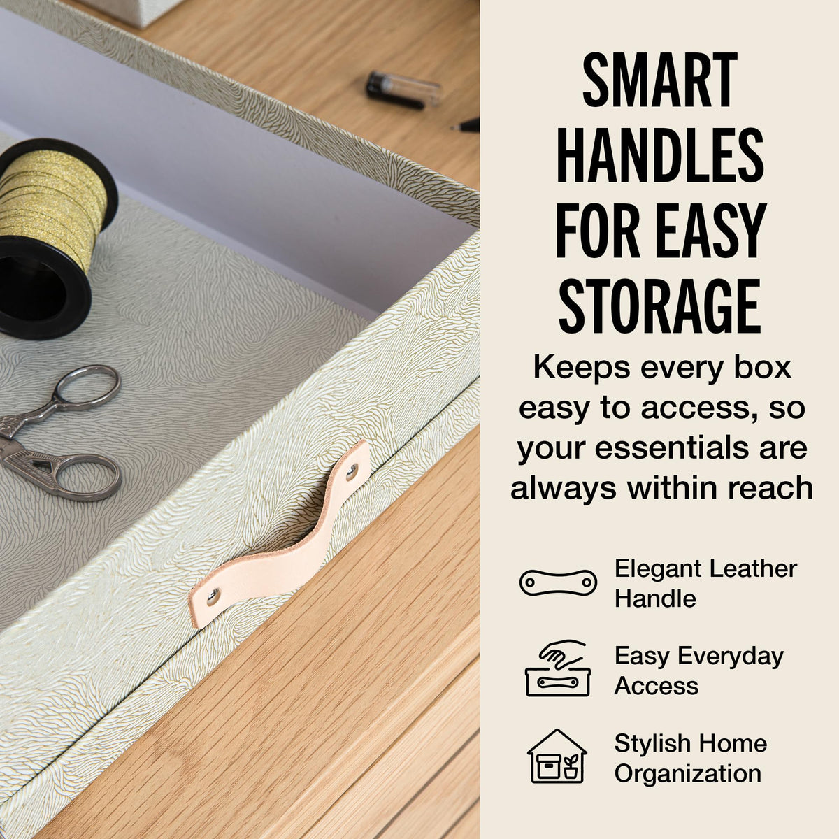 Bigso Oskar Fiberboard Document Storage Box with Lid for A4 and Letter Size Papers - Stylish