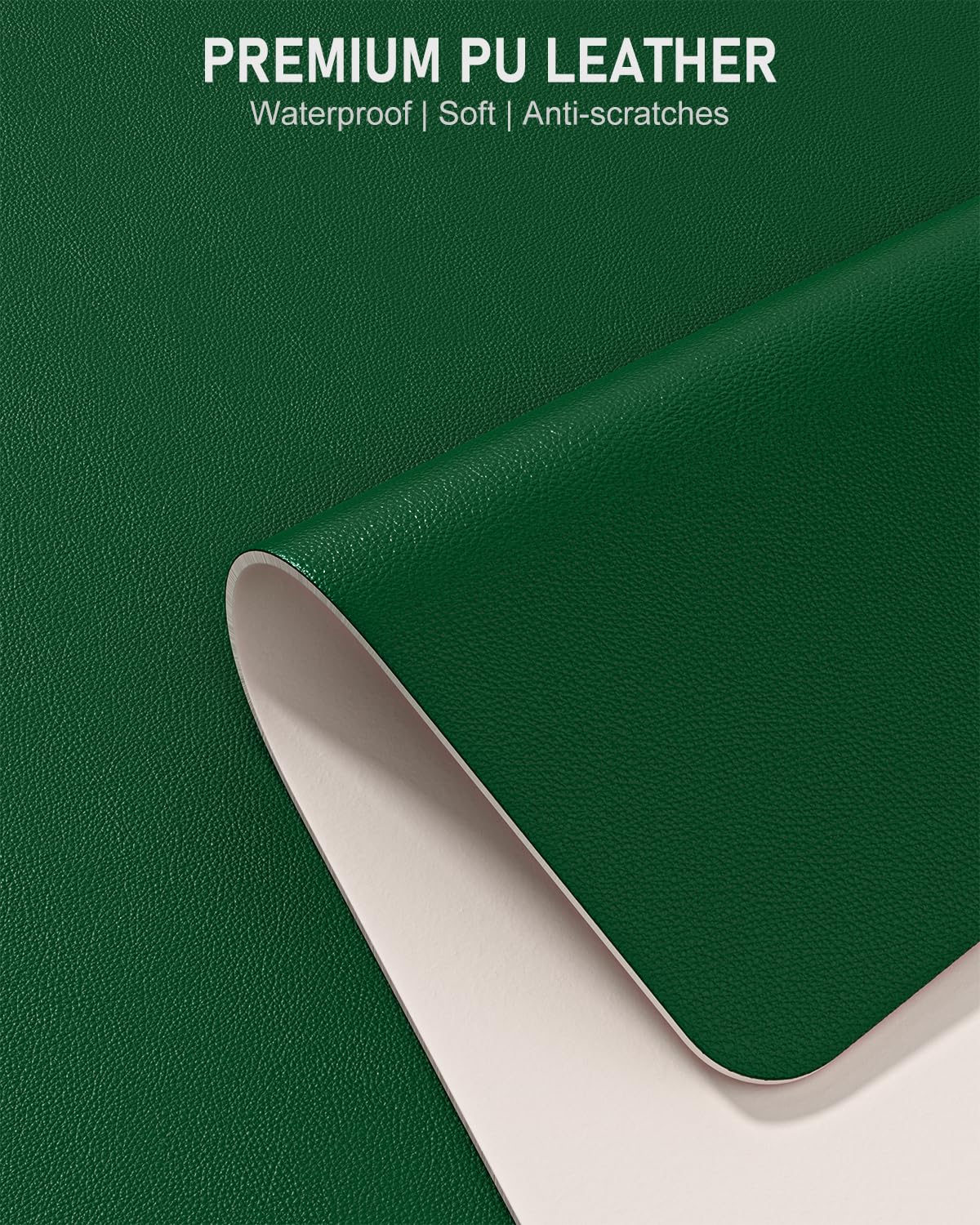 Niniubye Desk Pad, 48" x 17" PU Leather Non-Slip Desk Mat Large Mouse Pad for Desktop, Waterproof