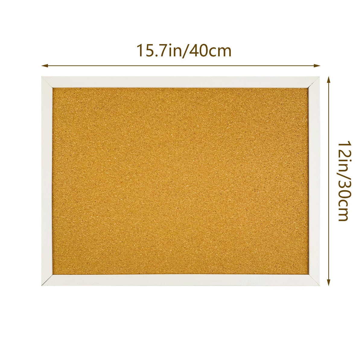 Cork Bulletin Board, 15.7 X 12 Inches Rectangle White Oak Wood Finish Frame for Office Home and