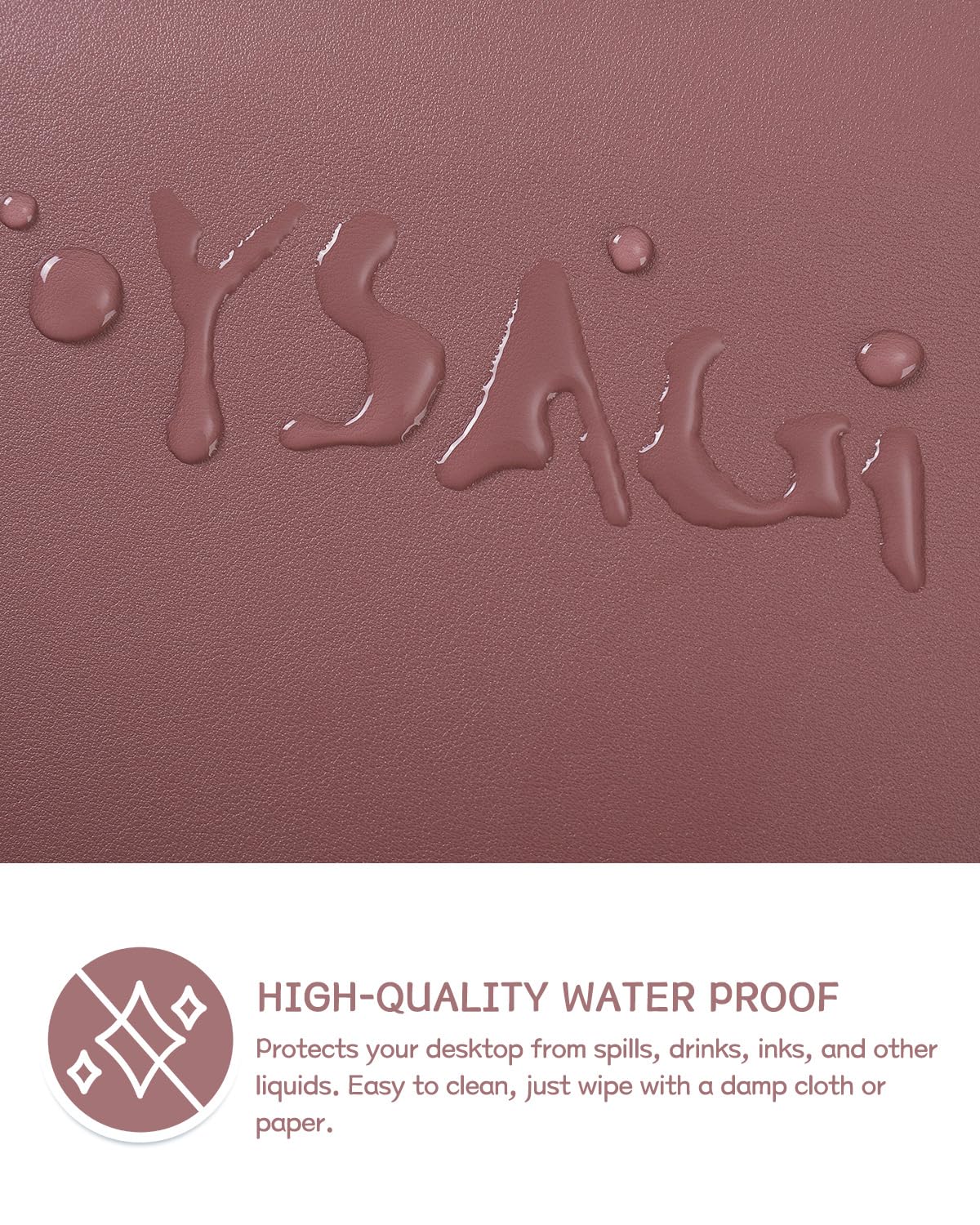 YSAGi Non-Slip Leather Desk Pad L Size, Waterproof Laptop Computer Desk Keyboard Mat, Table
