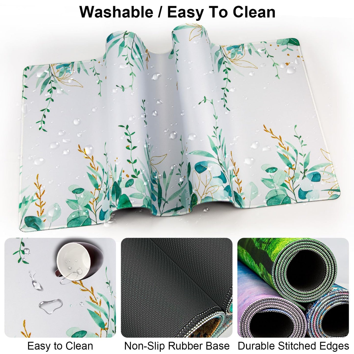 4 in 1 Mouse Pad and Keyboard Wrist Rest,Large Desk Mat,Coaster Set-Tree