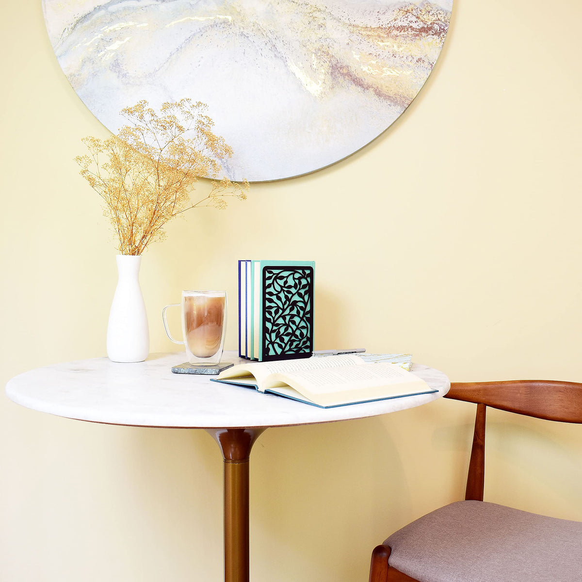 CNK Book Ends for Shelves - Metal Holders for Home Office Heavy Books, Shelf Stoppers, Decorative