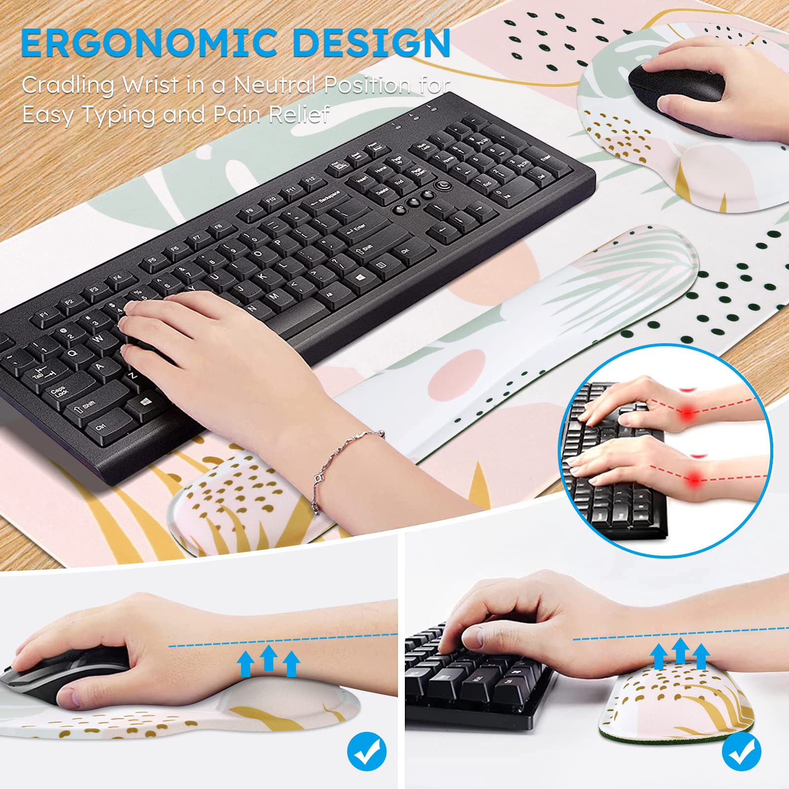 iCasso Mouse Pad for Workspace, Morandi 35.4"x15.7" Desk Protector