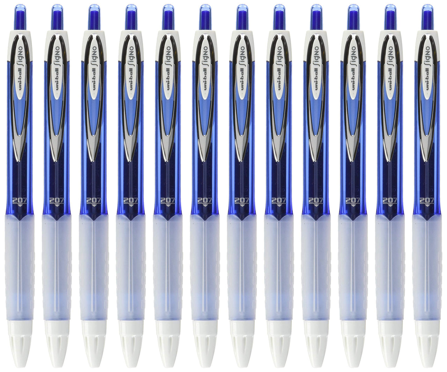 Uniball Signo 207 Gel Pen 12 Pack, 0.7mm Medium Blue Pens, Gel Ink Pens | Office Supplies Sold by