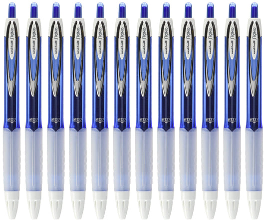 Uniball Signo 207 Gel Pen 12 Pack, 0.7mm Medium Blue Pens, Gel Ink Pens | Office Supplies Sold by