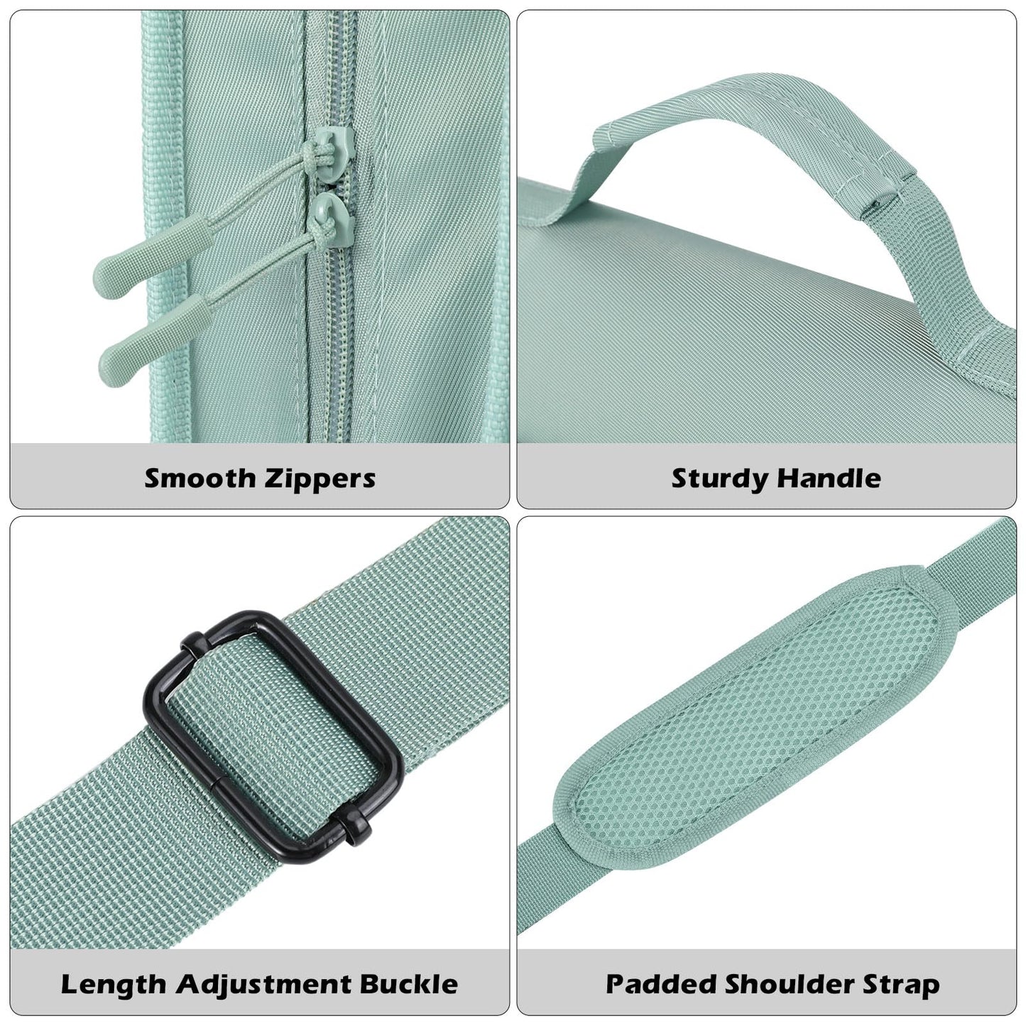 MoKo Zipper Binder, 2-Inch 3-Ring, 500 Sheets, 5-Tab File Folders, Green