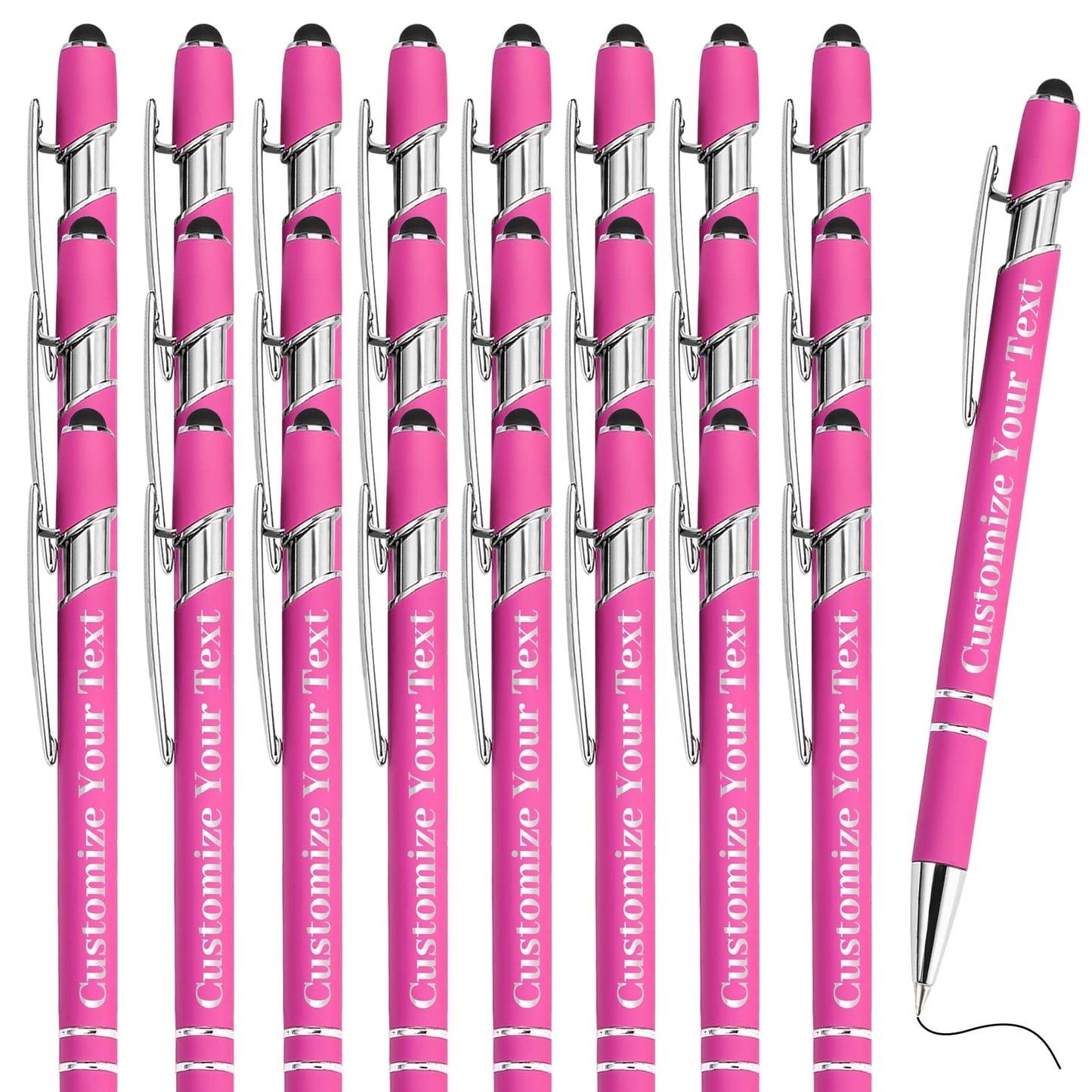 Fadace Up to 500 Pcs Personalized Pens Bulk Custom Customized Pen with Stylus Free Engraving