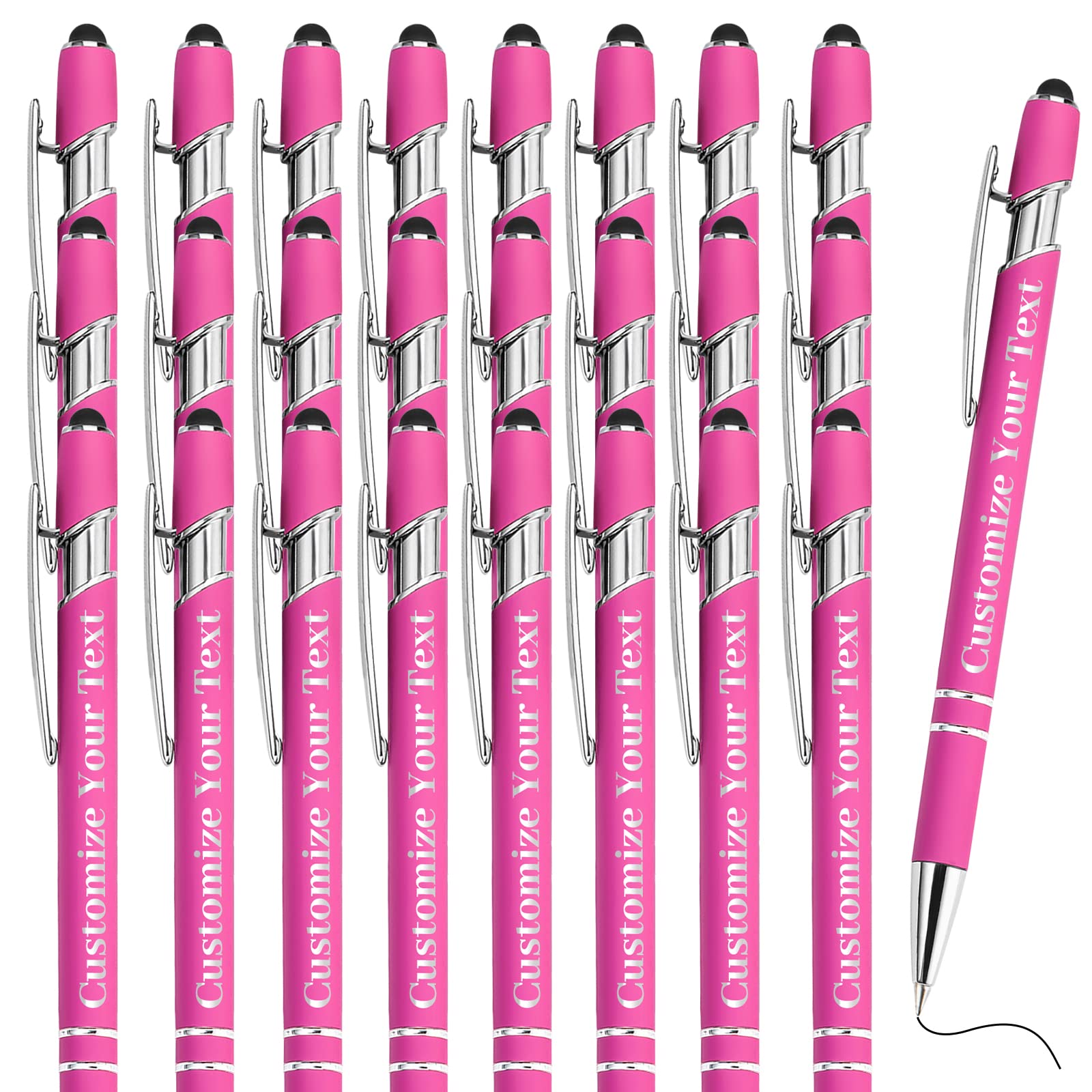 Fadace Up to 500 Pcs Personalized Pens Bulk Custom Customized Pen with Stylus Free Engraving