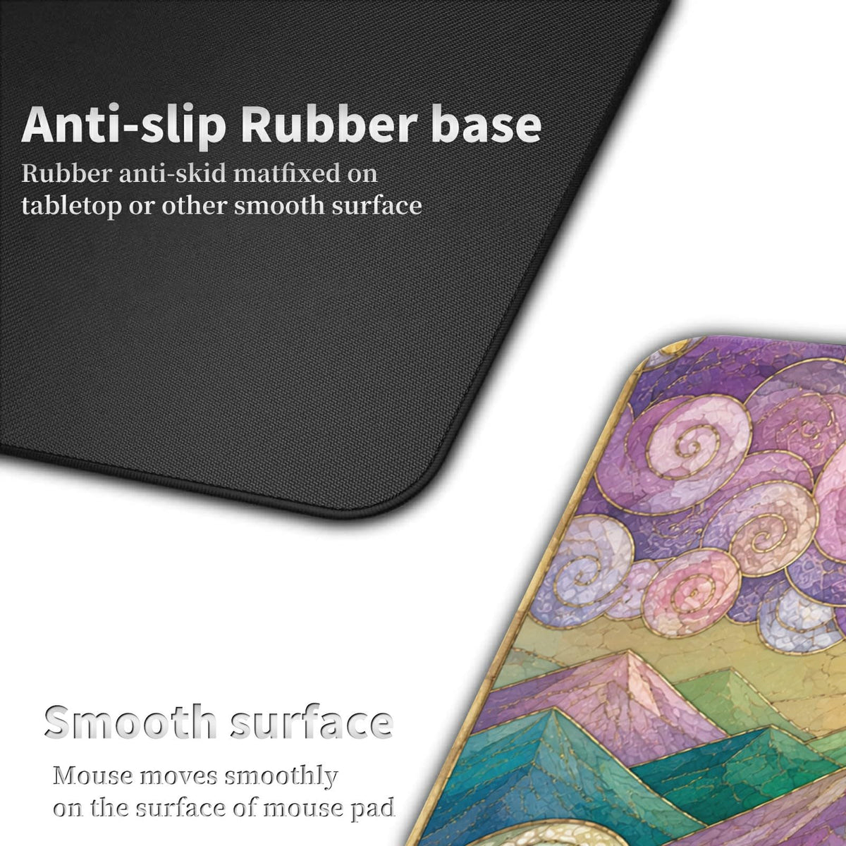 Celestial Ocean Mosaic Large Mouse Pad, 31.5 x 11.8 in Extended Desk Mat