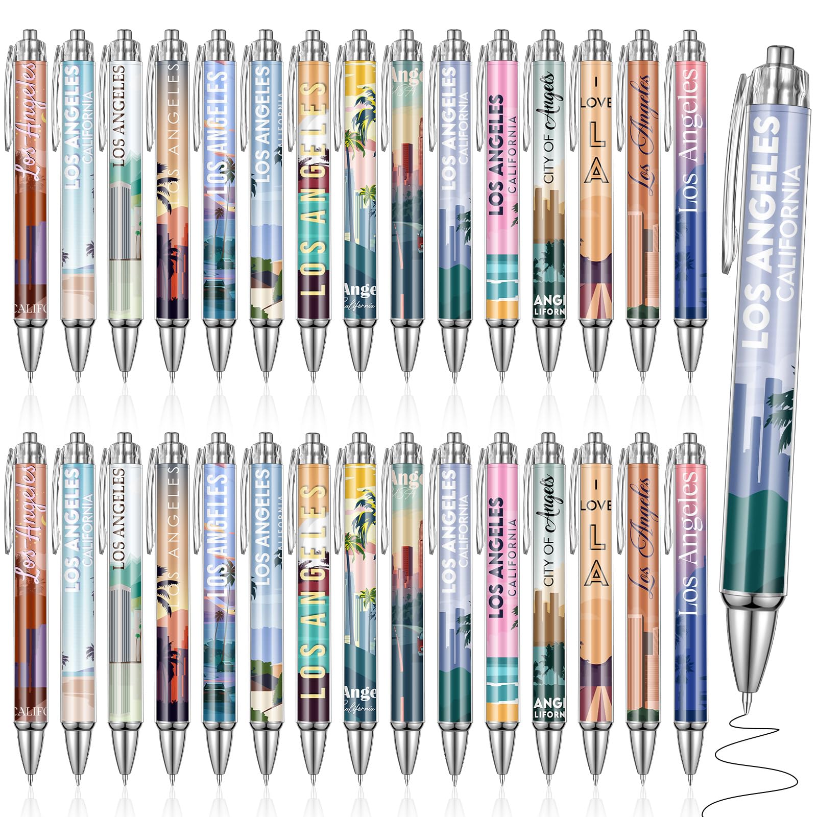 Sayglossy 30 Pcs Los Angeles Souvenirs Gifts Travel Ballpoint Pens