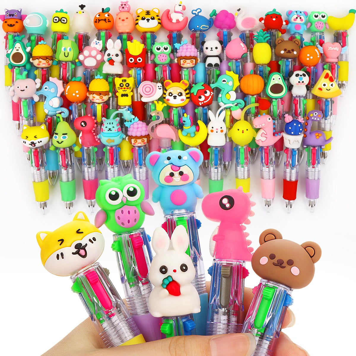 60Pcs Multicolor 4-in-1 Pens for Classroom Prizes, Teacher School Supplies