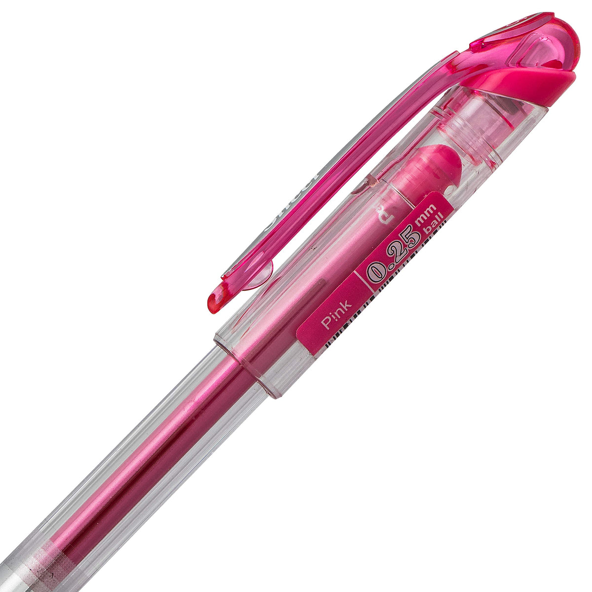 Pentel Arts Slicci 0.25 mm Extra Fine Gel Pen, Pink Ink, Box of 12 (BG202-P1)