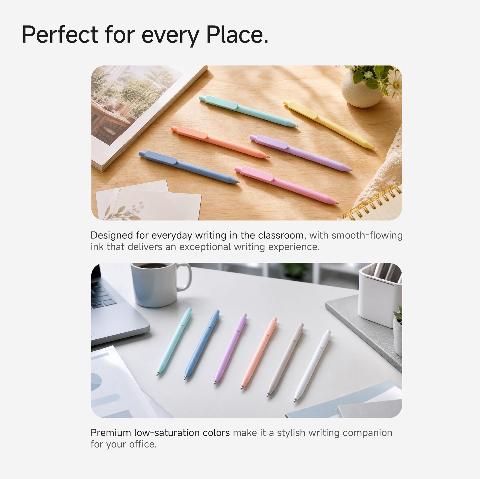 WY WENYUAN 24 Pack Flair Black Ink Ballpoint Pens, Cute Fine Tip
