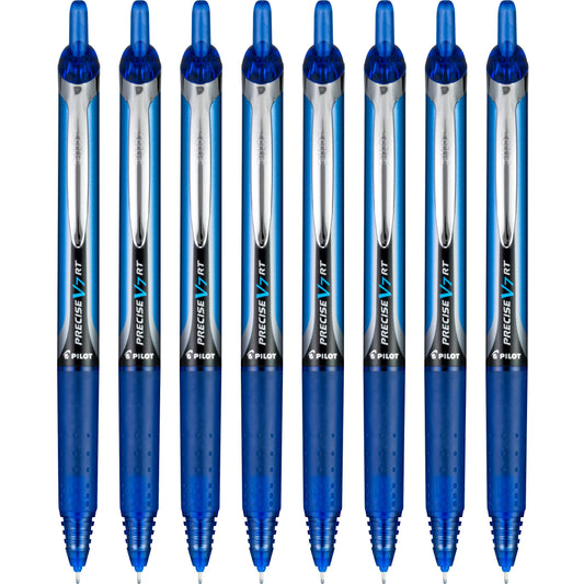PILOT Precise V7 RT Liquid Ink Rollerball Pens, Blue Ink Pens, 8-Pack