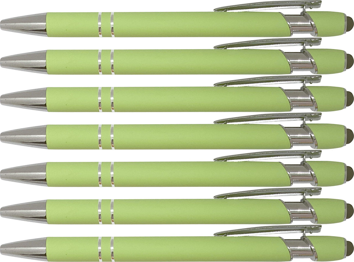 Rubberized Soft Touch Ballpoint Pen with Stylus Tip, Premium Metal Pen, Black Ink, Medium Point