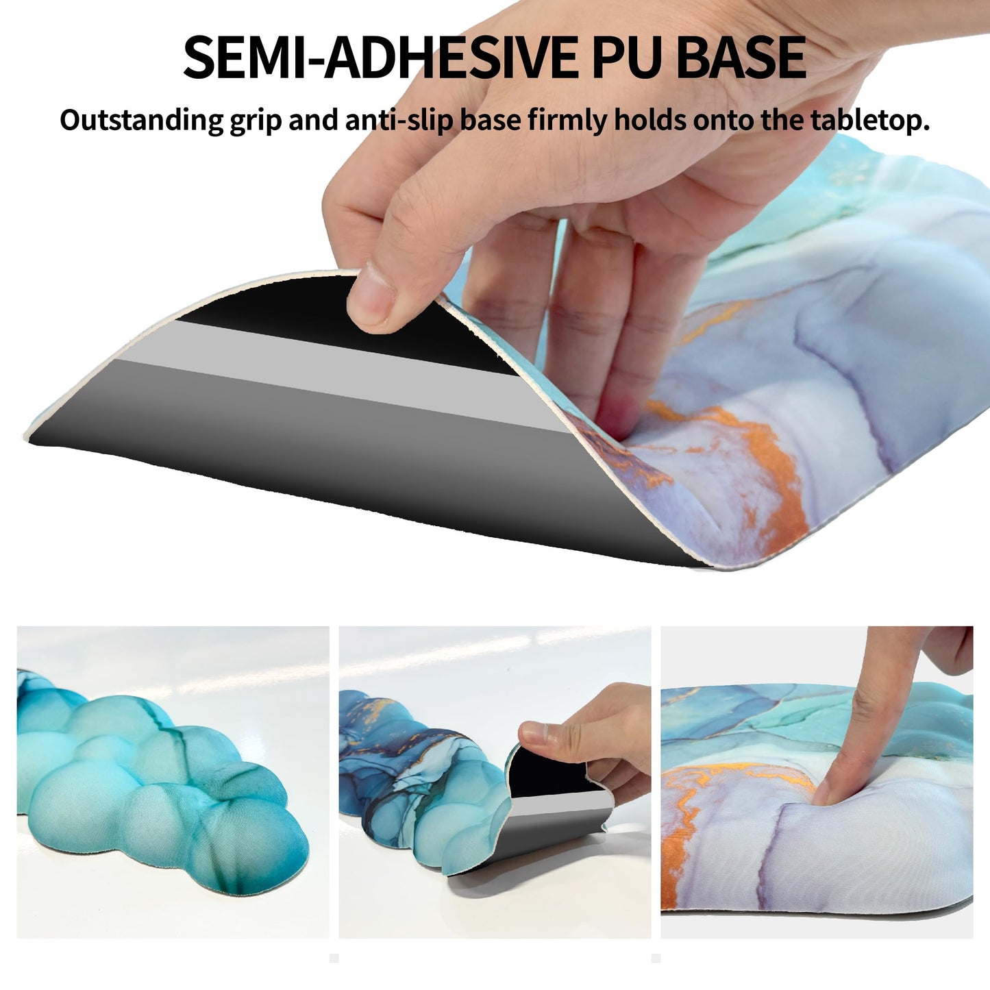 ANGKOYT Ergonomic 2 in 1 Cloud Mouse Pad and Keyboard Wrist Rest, Non-Slip, Relieves Wrist Pain