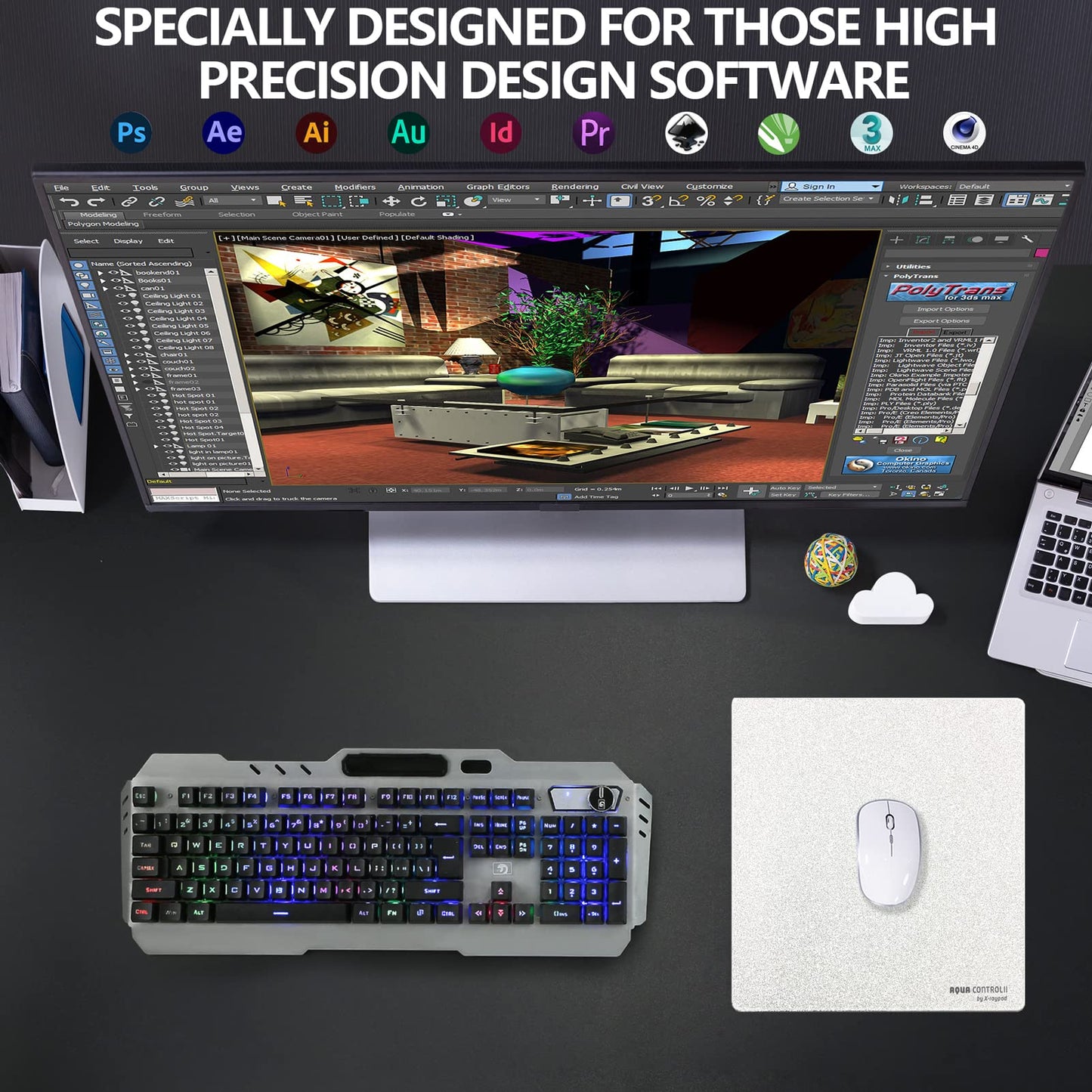 X-Raypad Aqua Control 2 Gaming Mouse Pad, Ultra-High Precision Mouse Pad with Perfect Speed and