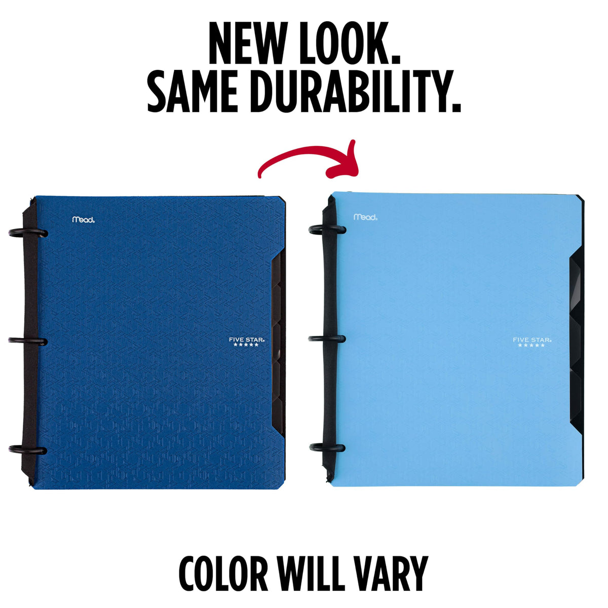 Five Star Flex Refillable Notebook + Study App, College Ruled Paper and 1 Inch TechLock Ring Binder