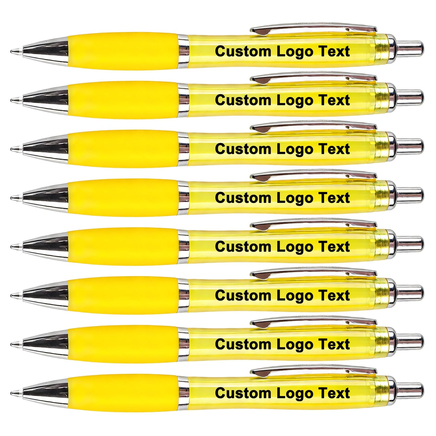 HEYZARDA Personalized Ballpoint Pens with Name for Events, Yellow, 100 Pcs
