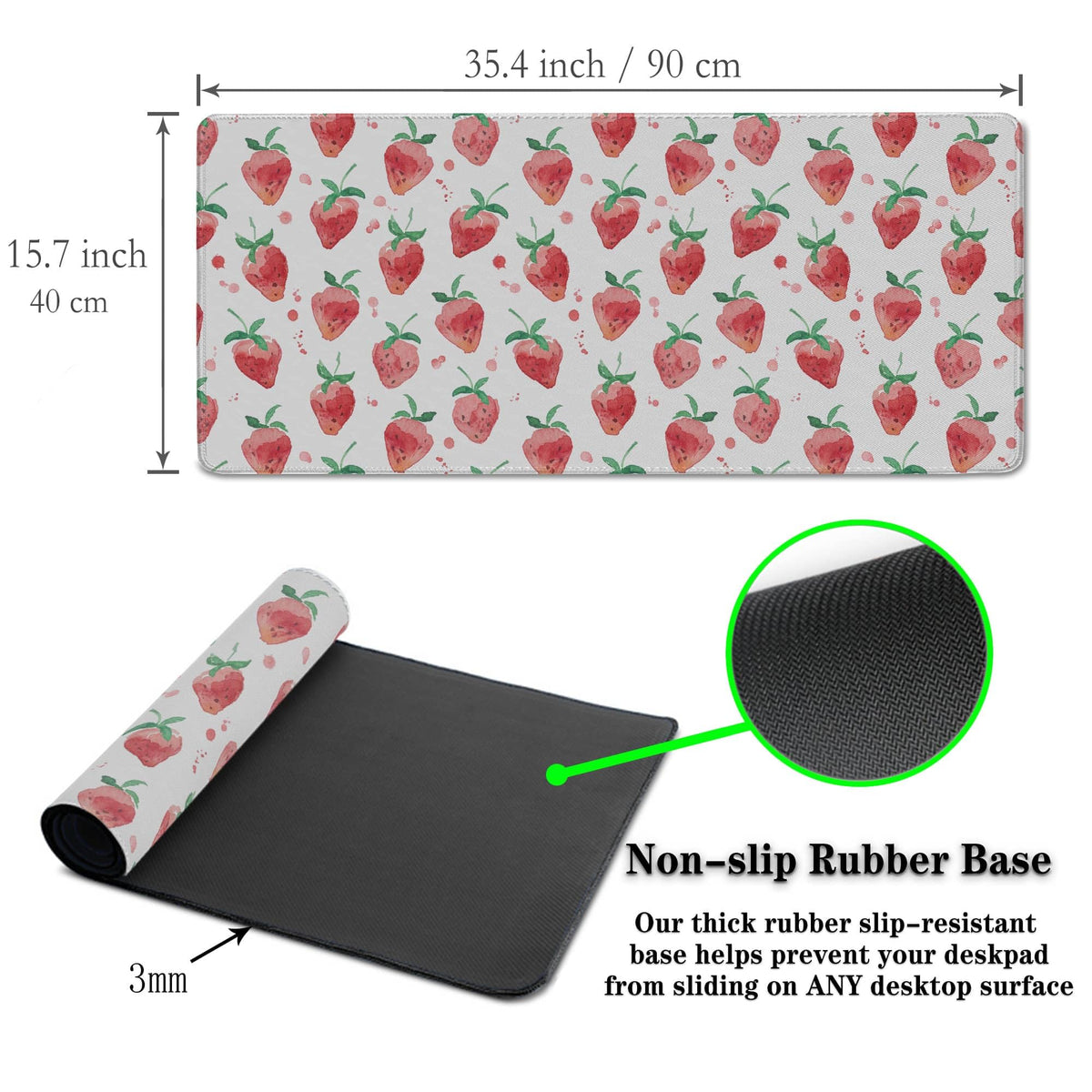 Samgula XXL Keyboard Pad Red Mouse Mat, Gaming Mouse Pads Big Mouse Pad, Modern Desk Pad Waterproof