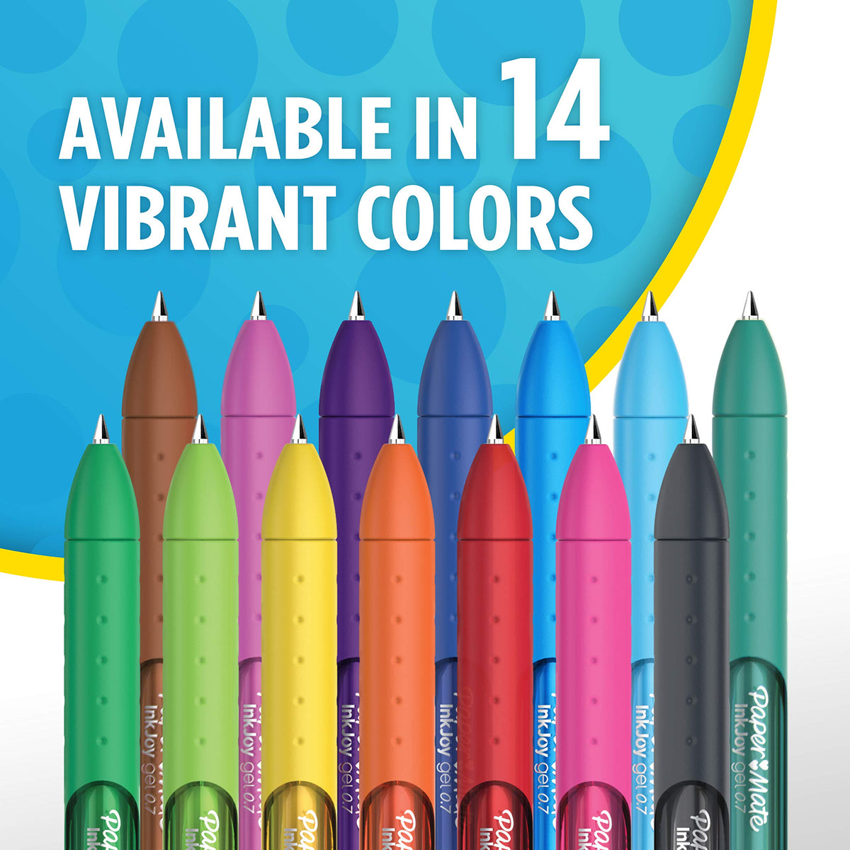 Paper Mate InkJoy Gel Pens, Medium Point (0.7mm), Assorted Colors, Capped, 14 Count - Journaling