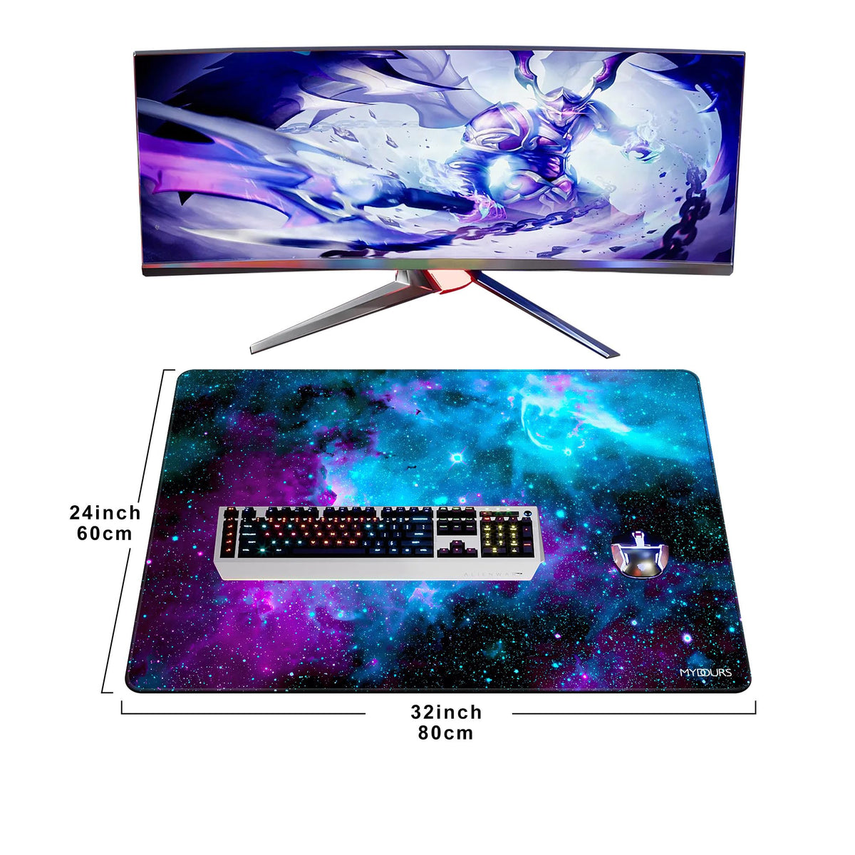 Mydours 32" x 24" Gaming Mouse Pad, XL Full Desk Pad (Purle Universe)