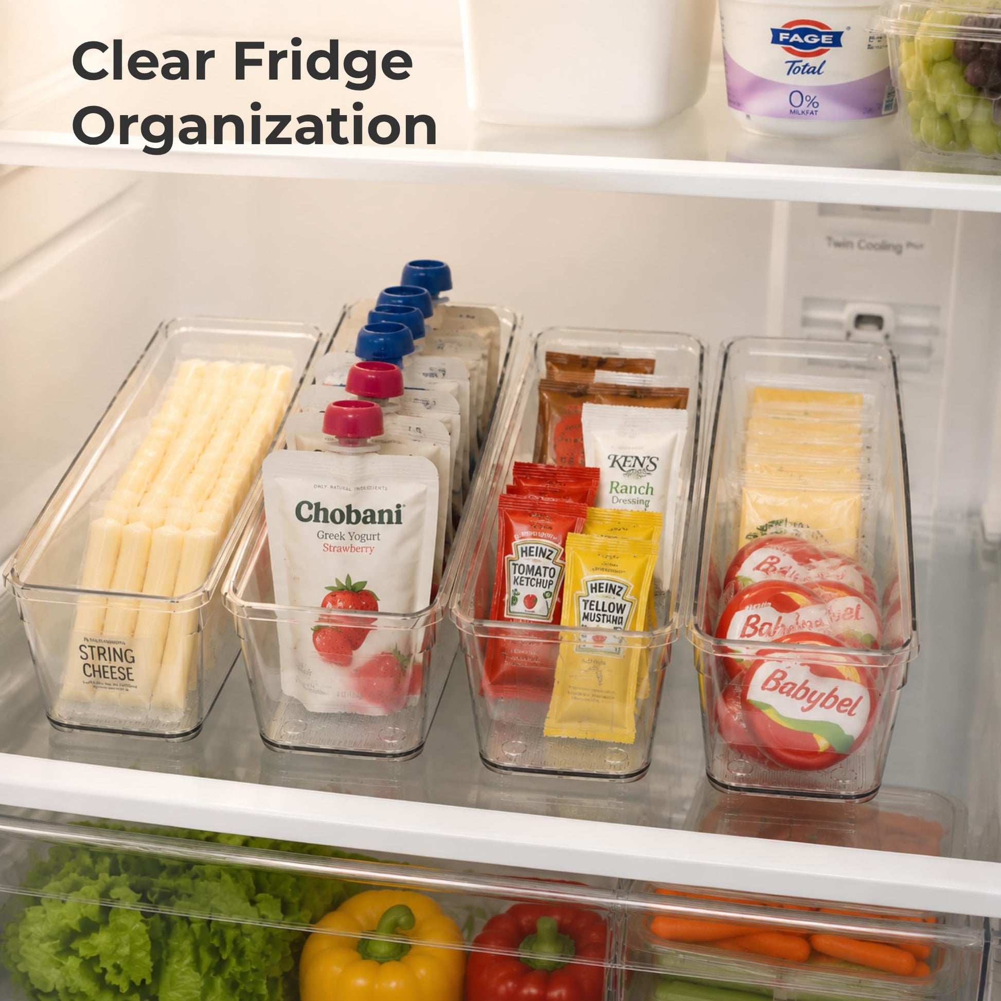 LotFancy 8 Pack Clear Plastic Drawer Organizer Bins, Small Item Organizers