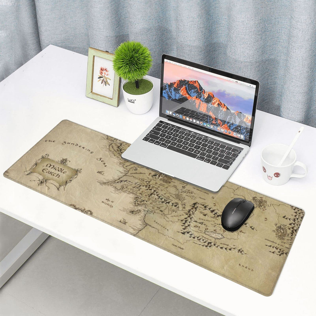 Middle Earth Map Extended Large XXL Gaming Mouse Pad Mat ( 31.5 x 11.8 in ), Mousepad Keyboard with