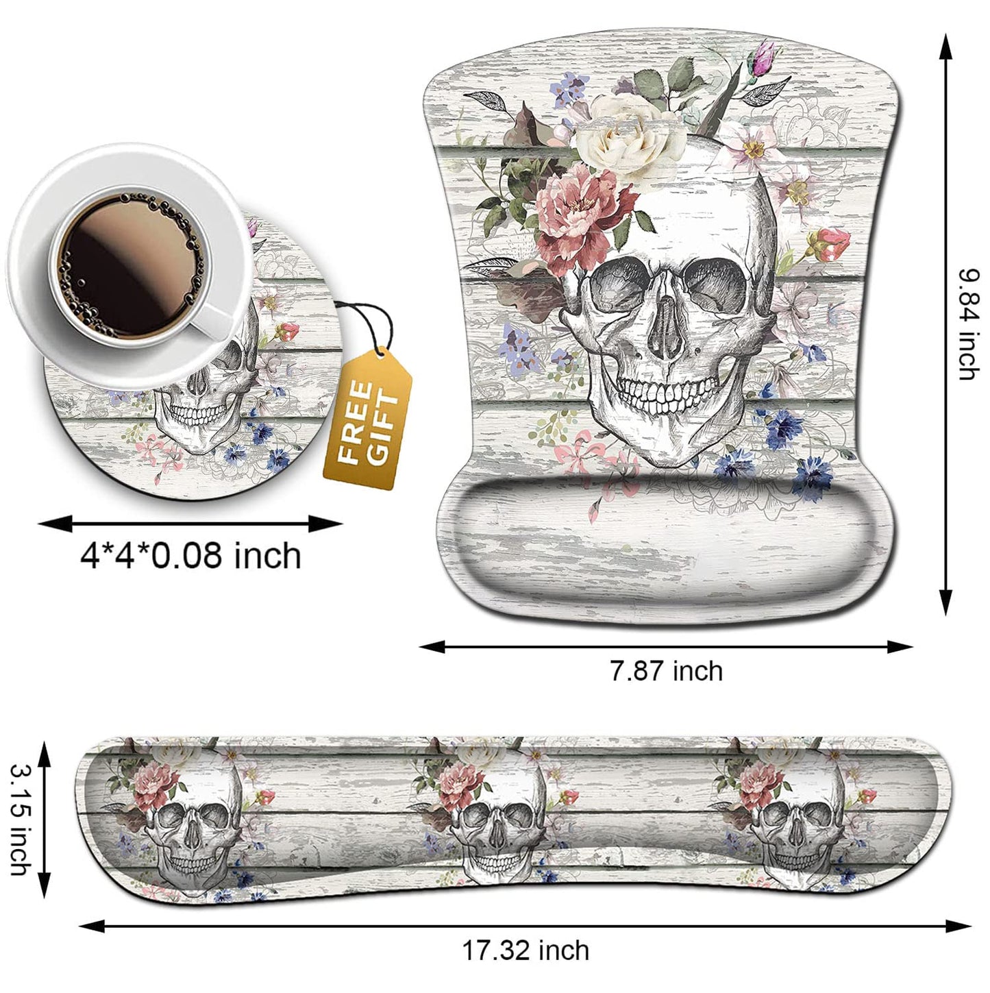 Mouse Pad with Wrist Support, Ergonomic Gel Mouse Pad, Memory Foam Keyboard Wrist Rest, Suitable