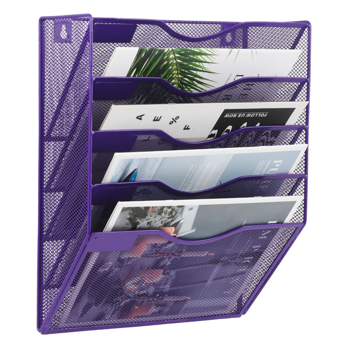 EASEPRES 5 Pocket Mesh Hanging Wall File Organizer, Wall Mounted Mail Paper Document Folder Holder