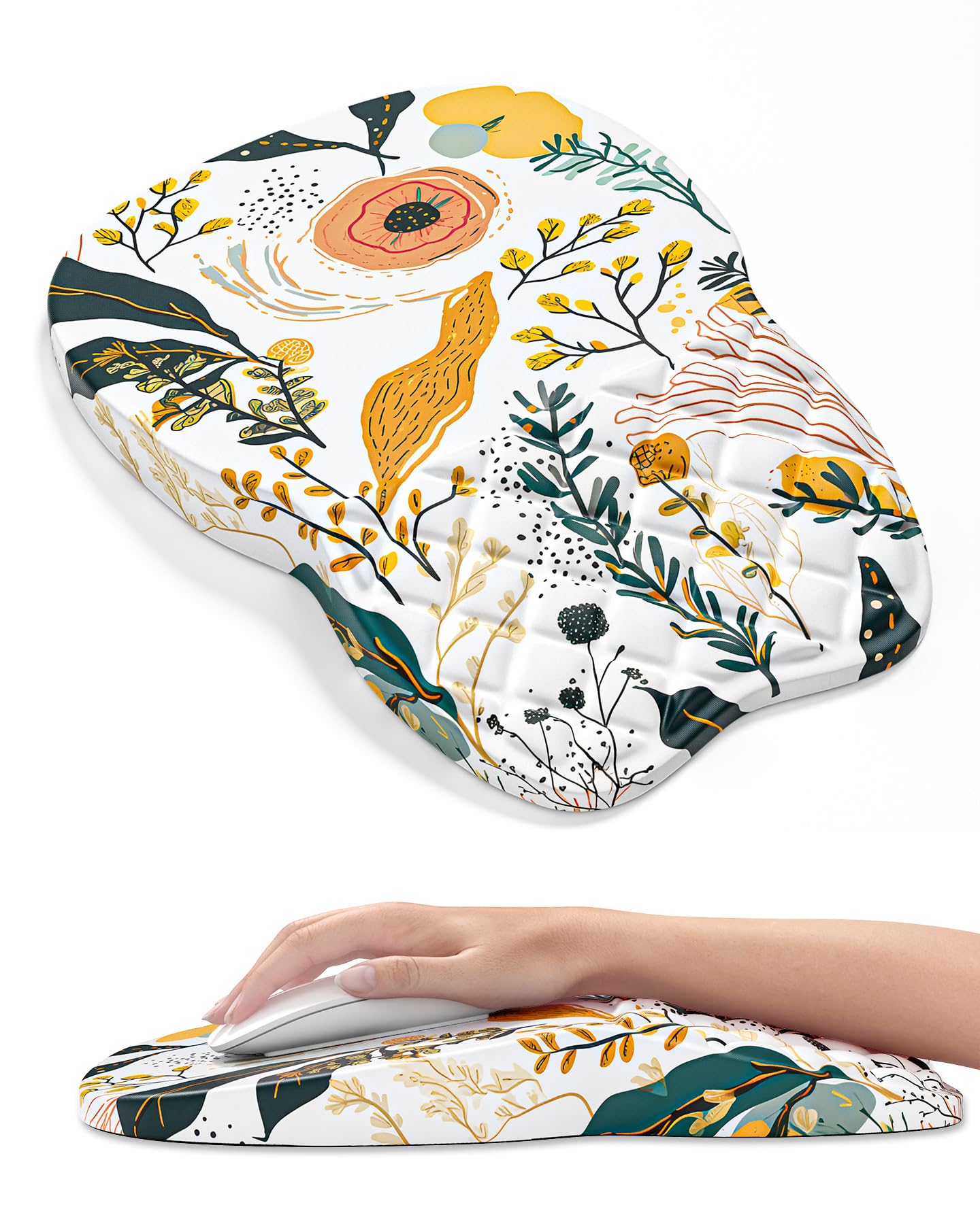 Auhoahsil Ergonomic Mouse Pad with Wrist Rest, Slope Computer Mouse Mat with Wrist Support, Memory