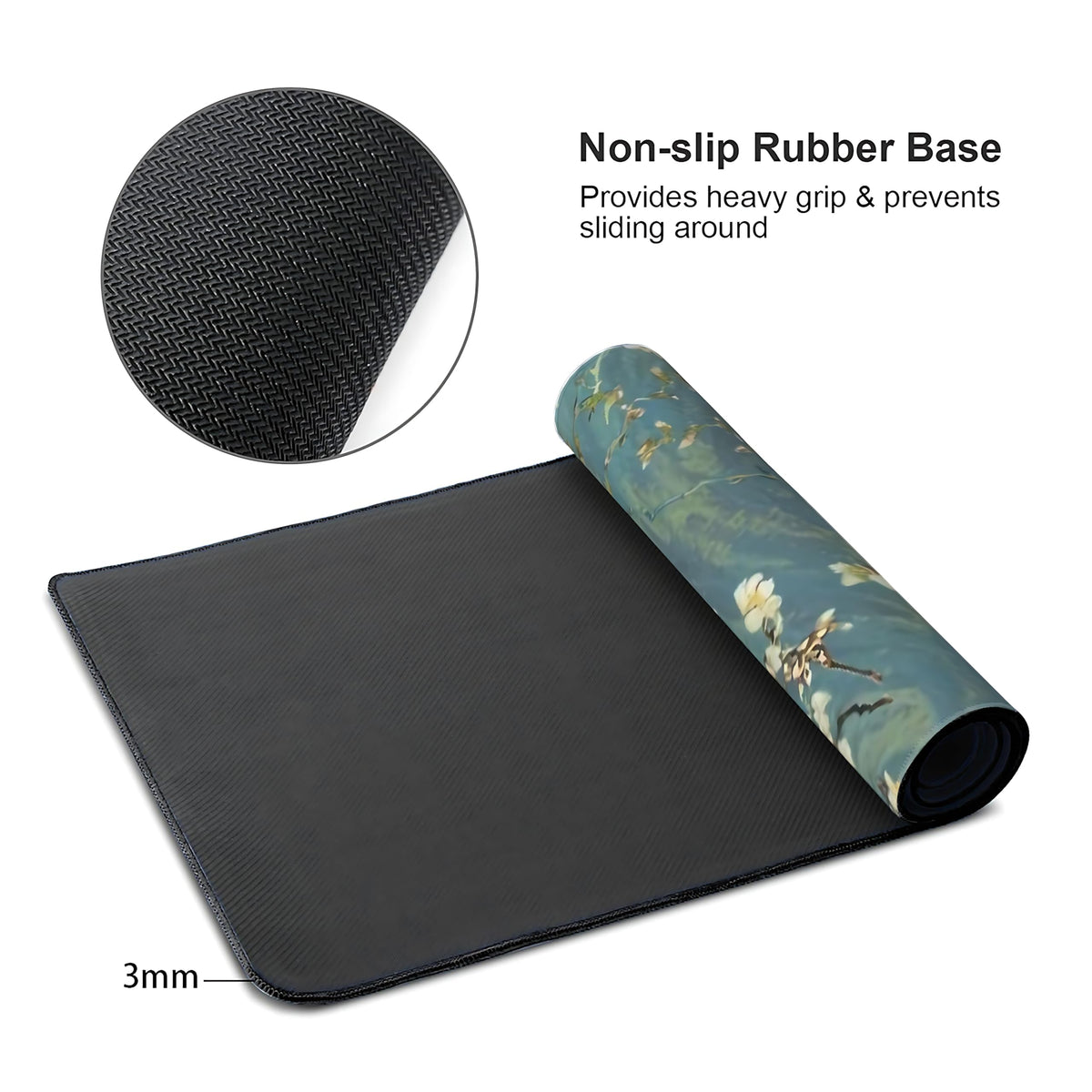 Almond Blossoms Large Mouse Pad,Gaming Keyboard Desk Pad,Extended Mouse Mat Non-Slip Rubber Base