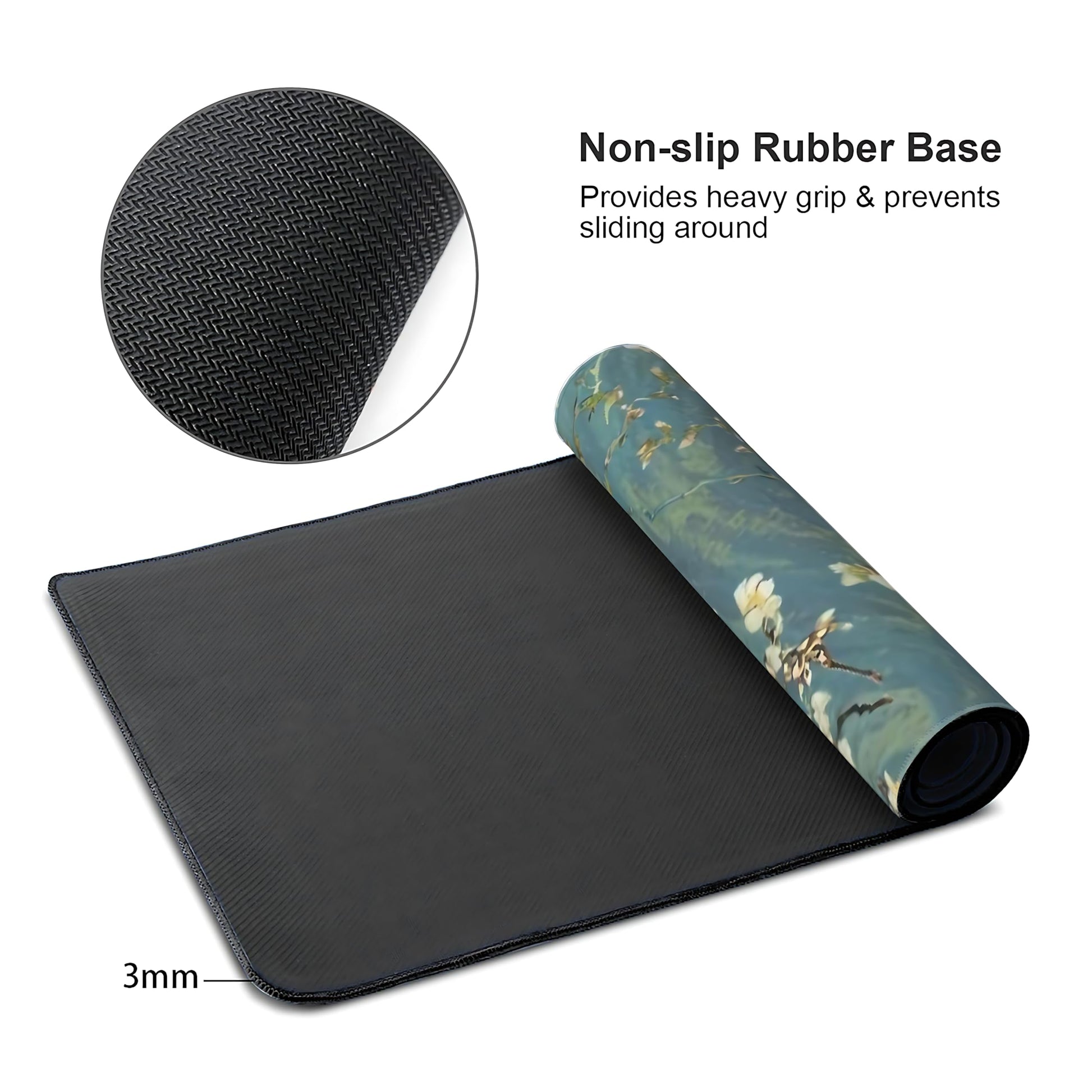 Almond Blossoms Large Mouse Pad,Gaming Keyboard Desk Pad,Extended Mouse Mat Non-Slip Rubber Base